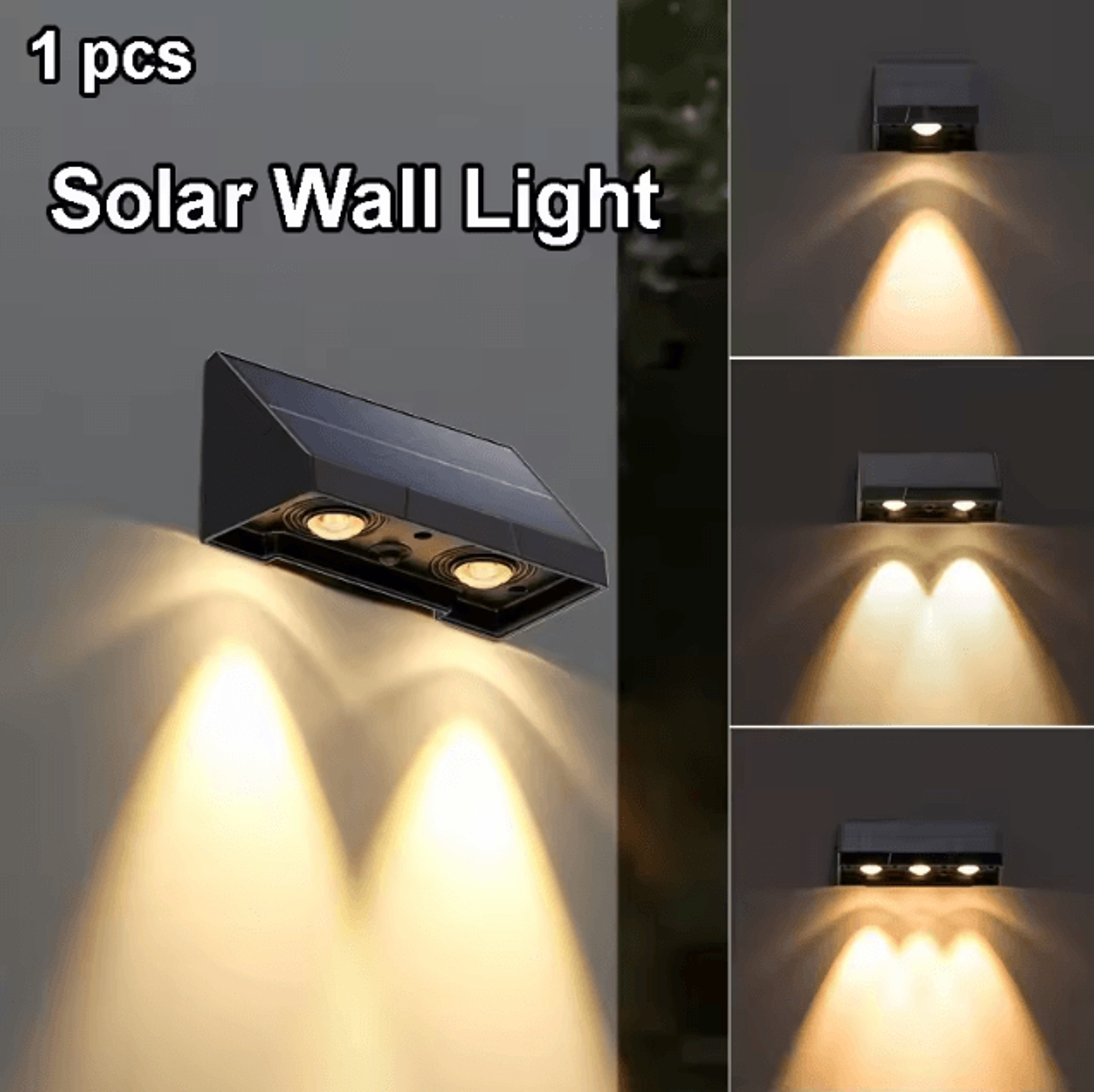 Solar Wall Light Outdoor Waterproof LED Porch Light Automatic Dusk To Dawn Garden Balcony Lamp 0