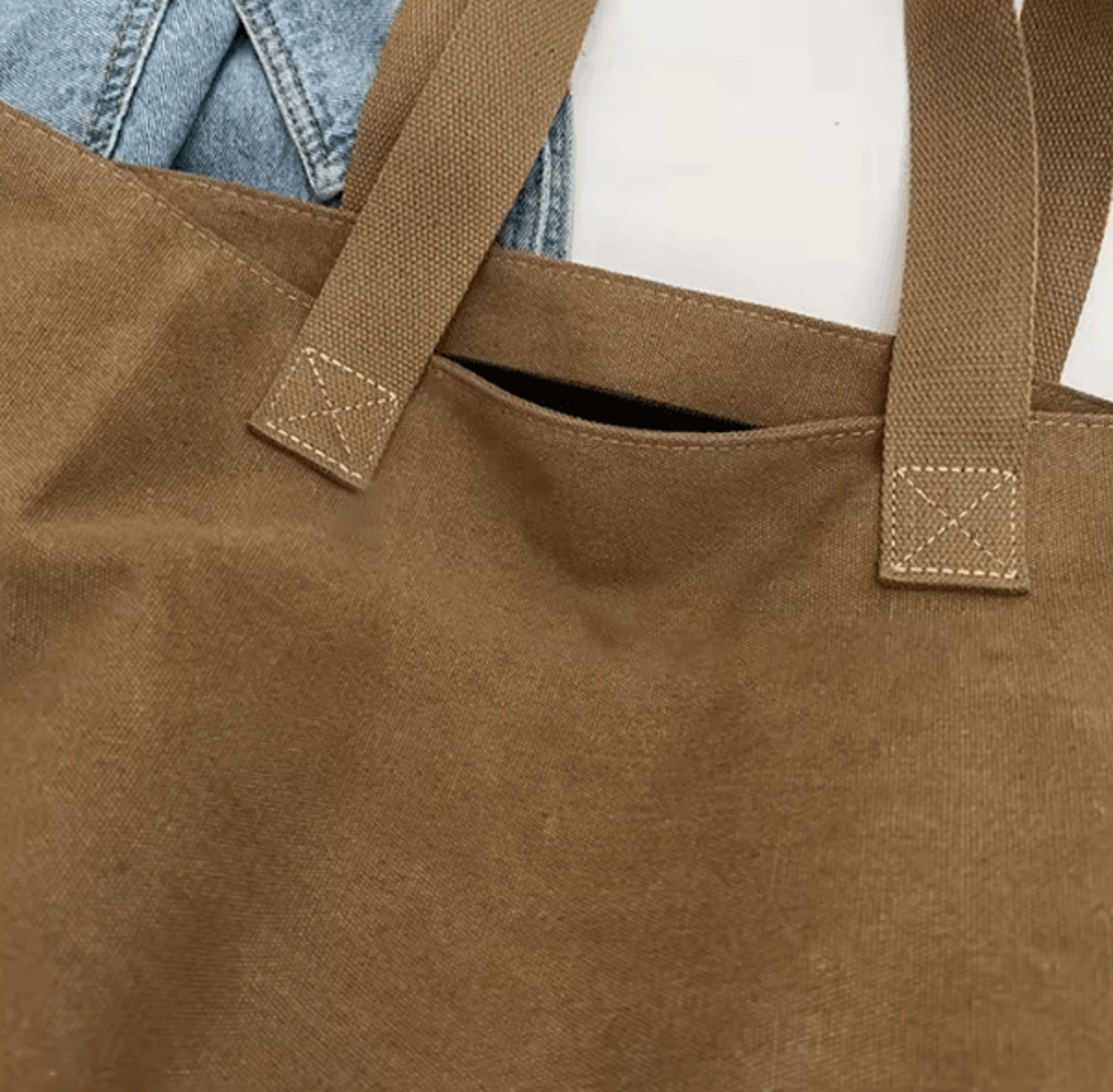 Womens Canvas Tote Bag Spacious Durable Shoulder Handbag With Zipper Closure 2