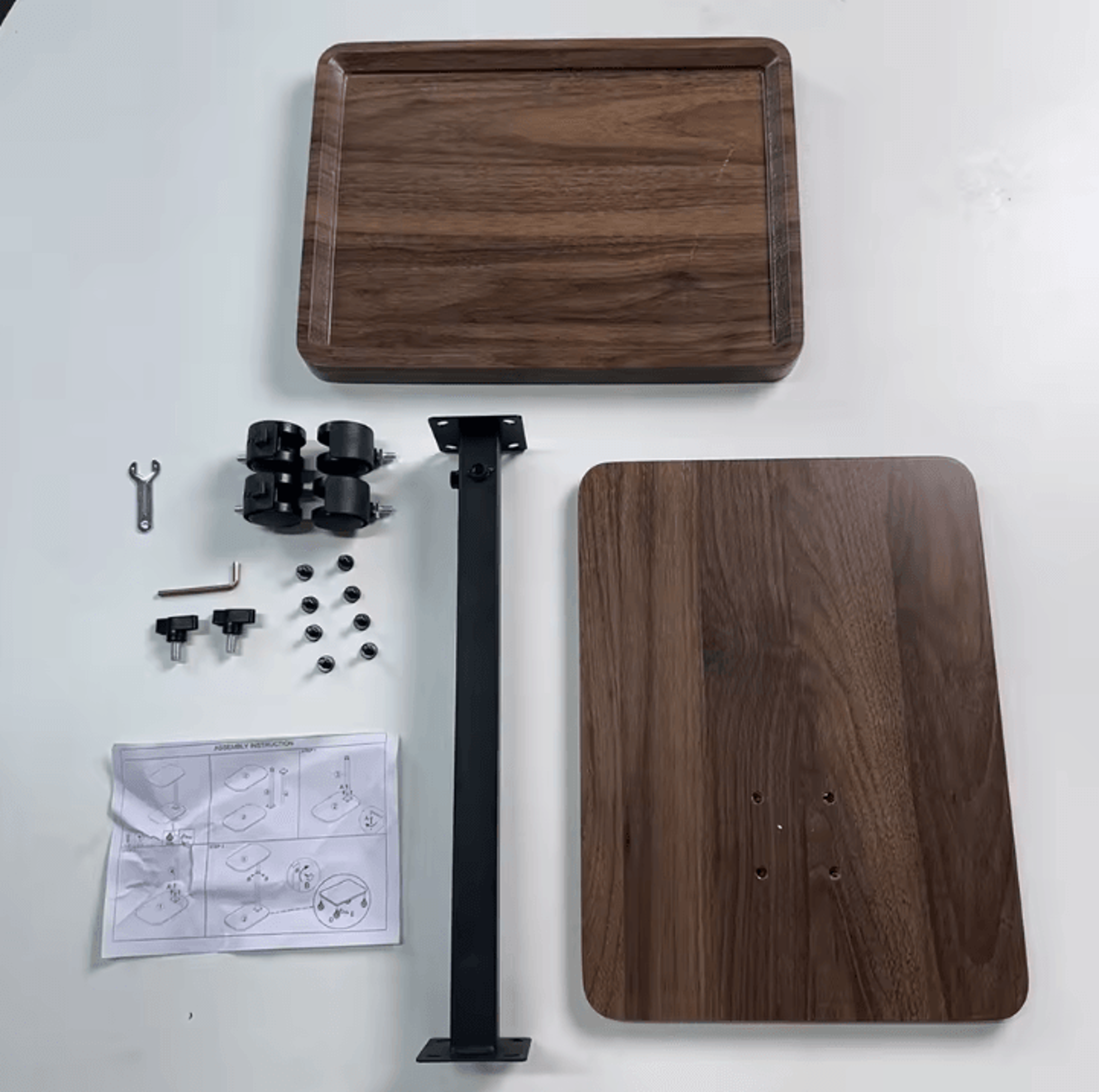 Adjustable Rolling Overbed Table Mobile Bedside Laptop Desk With 360 Rotatable Tray 4