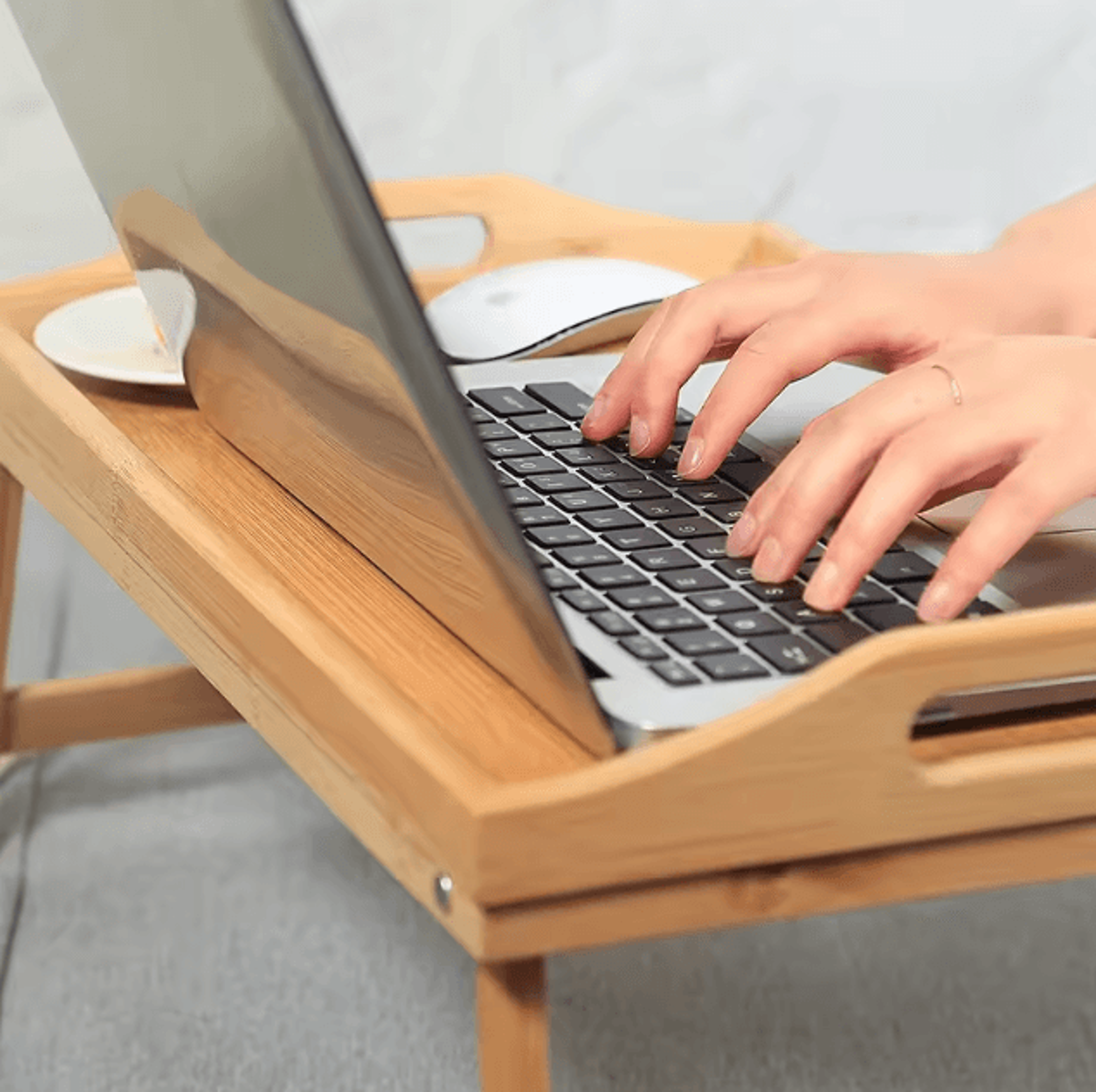 Foldable Bed Tray Table With MultiAngle Laptop Stand Adjustable Tatami Style Desk For Bedroom And B 2