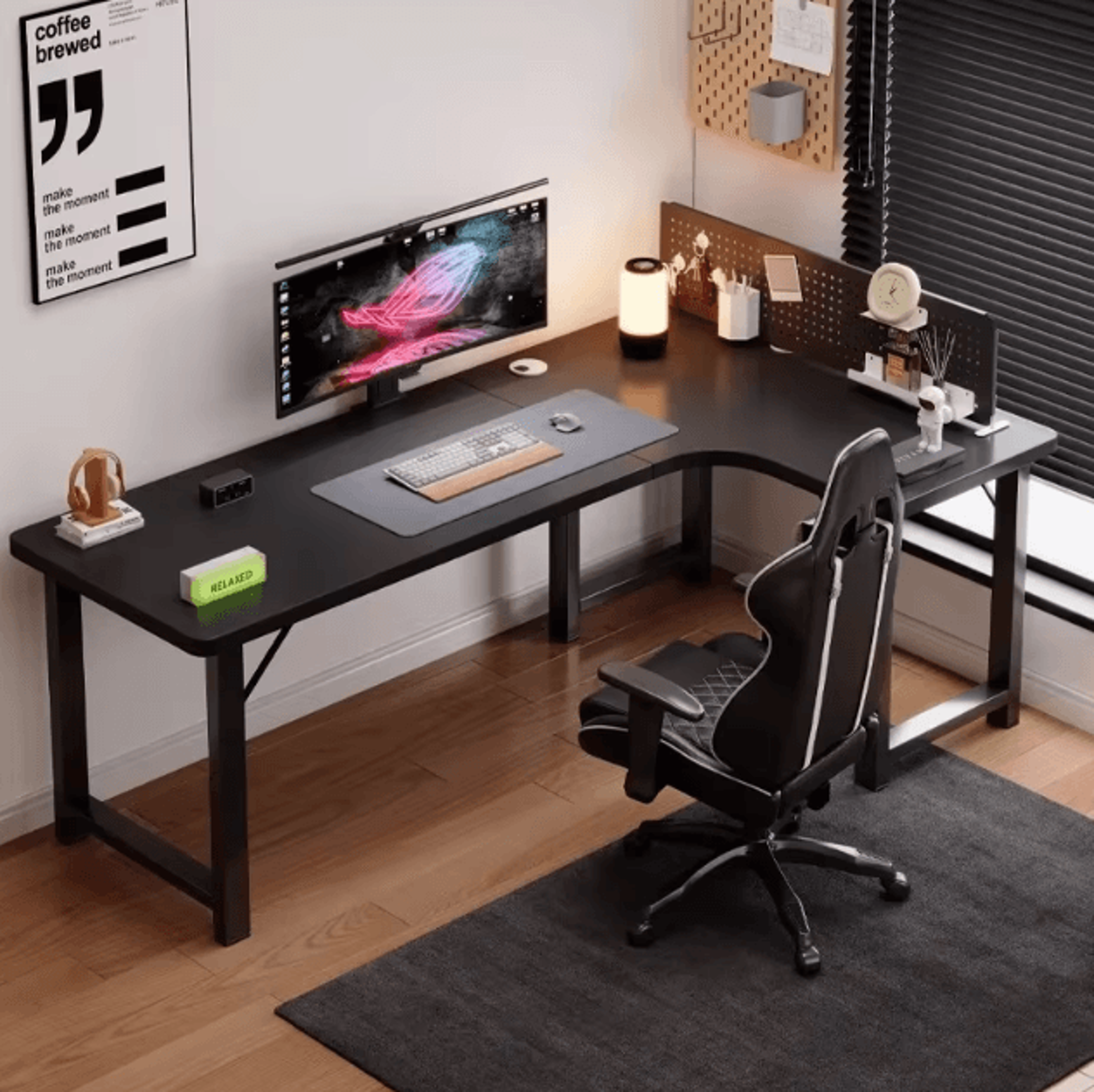 Premium Corner Computer Desk For Home Office Study  Gaming Workstation 0