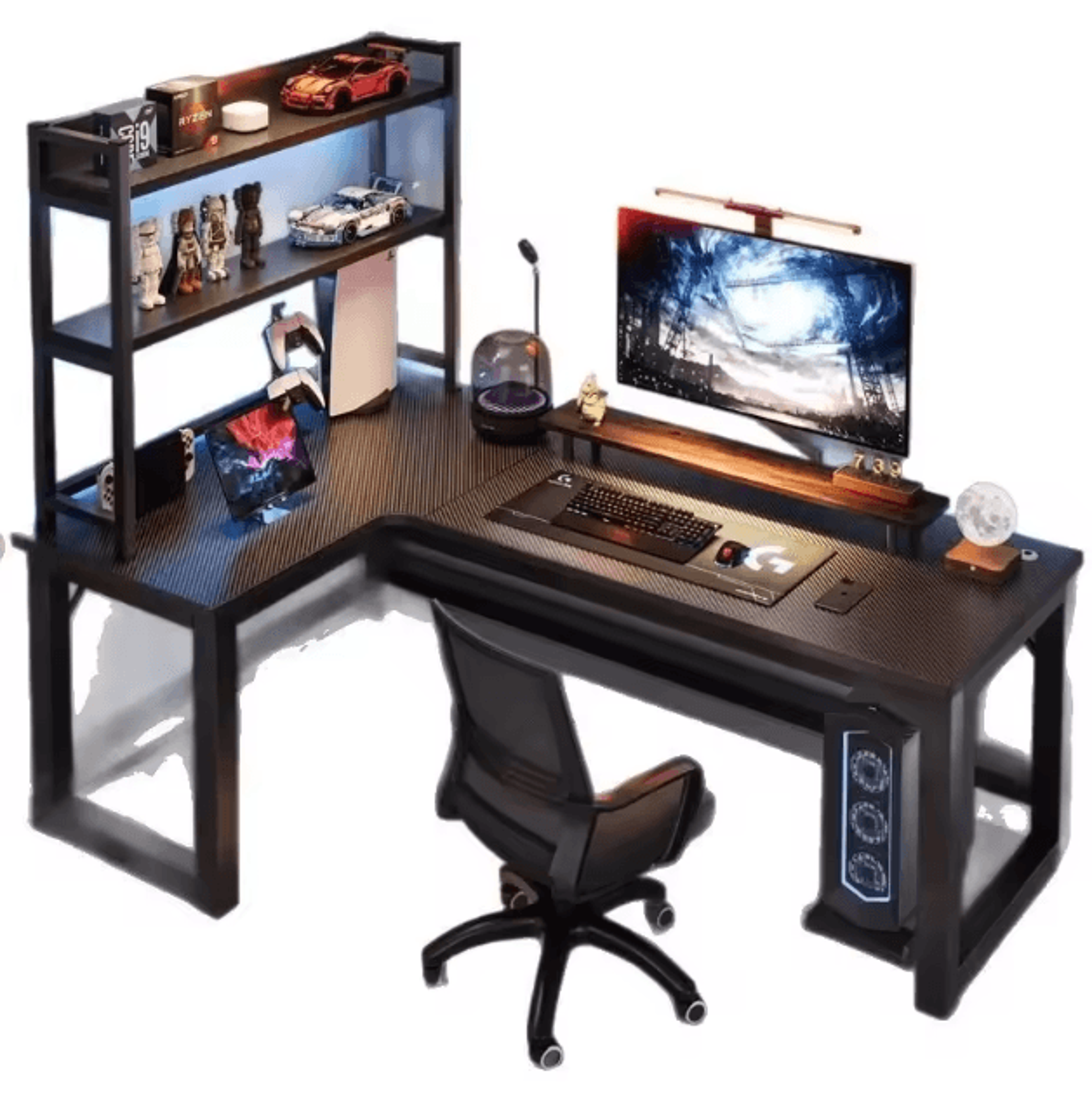 Premium Corner Computer Desk For Home Office Study  Gaming Workstation 2