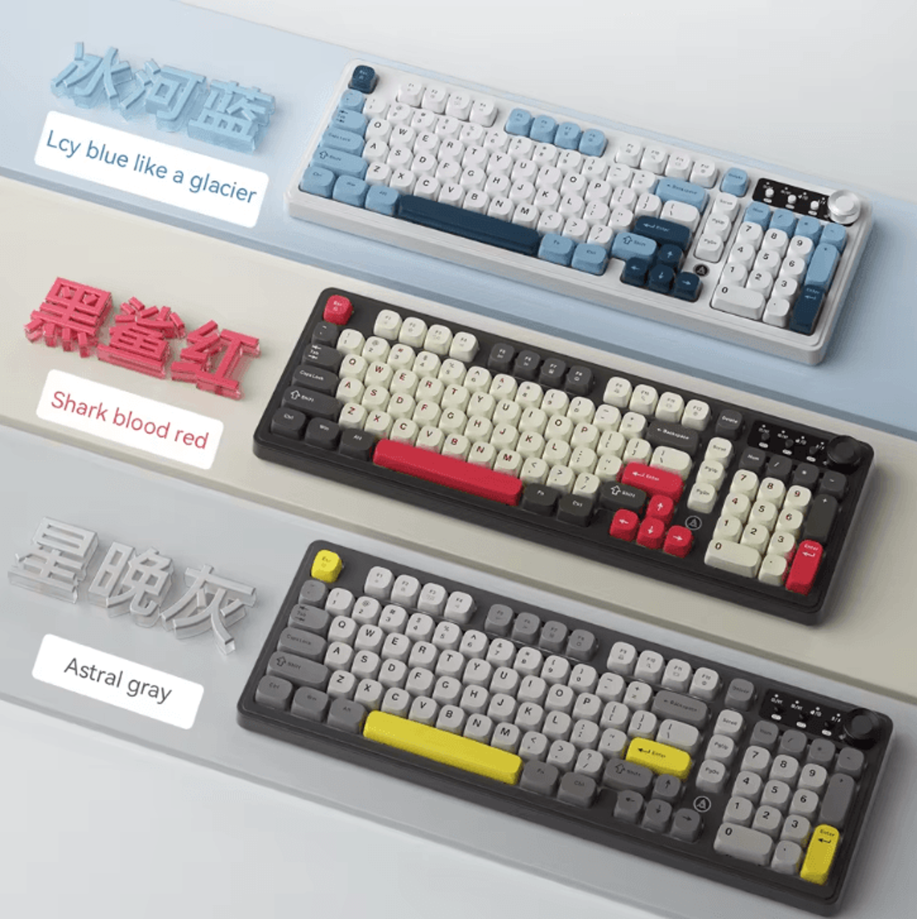 AJAZZ AF98 Wired And Wireless Keyboard With Three Mode RGB And Long Battery Life 4
