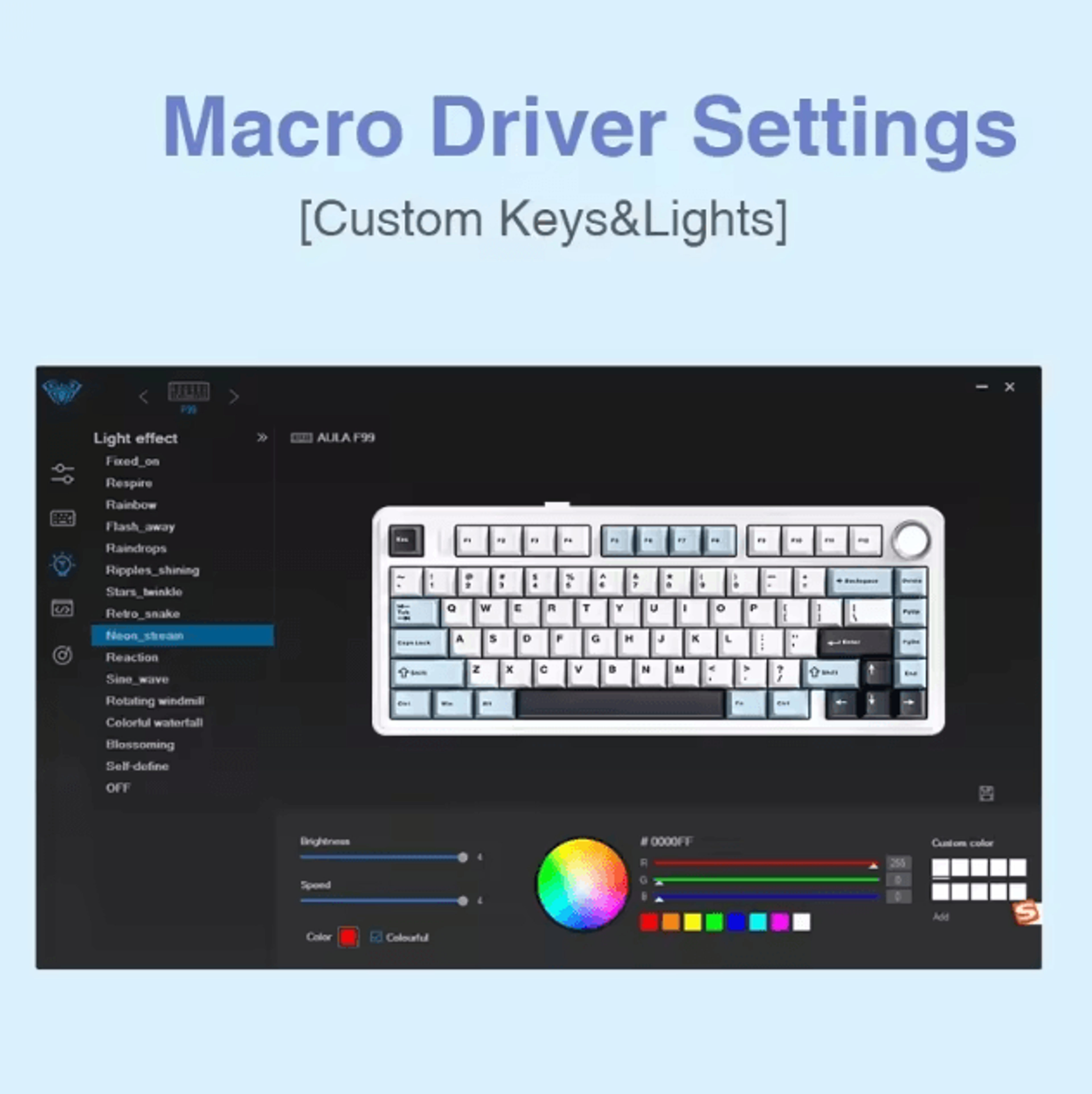 AULA F75 Wireless Mechanical Keyboard With Triple Mode Connection And RGB Lighting 5
