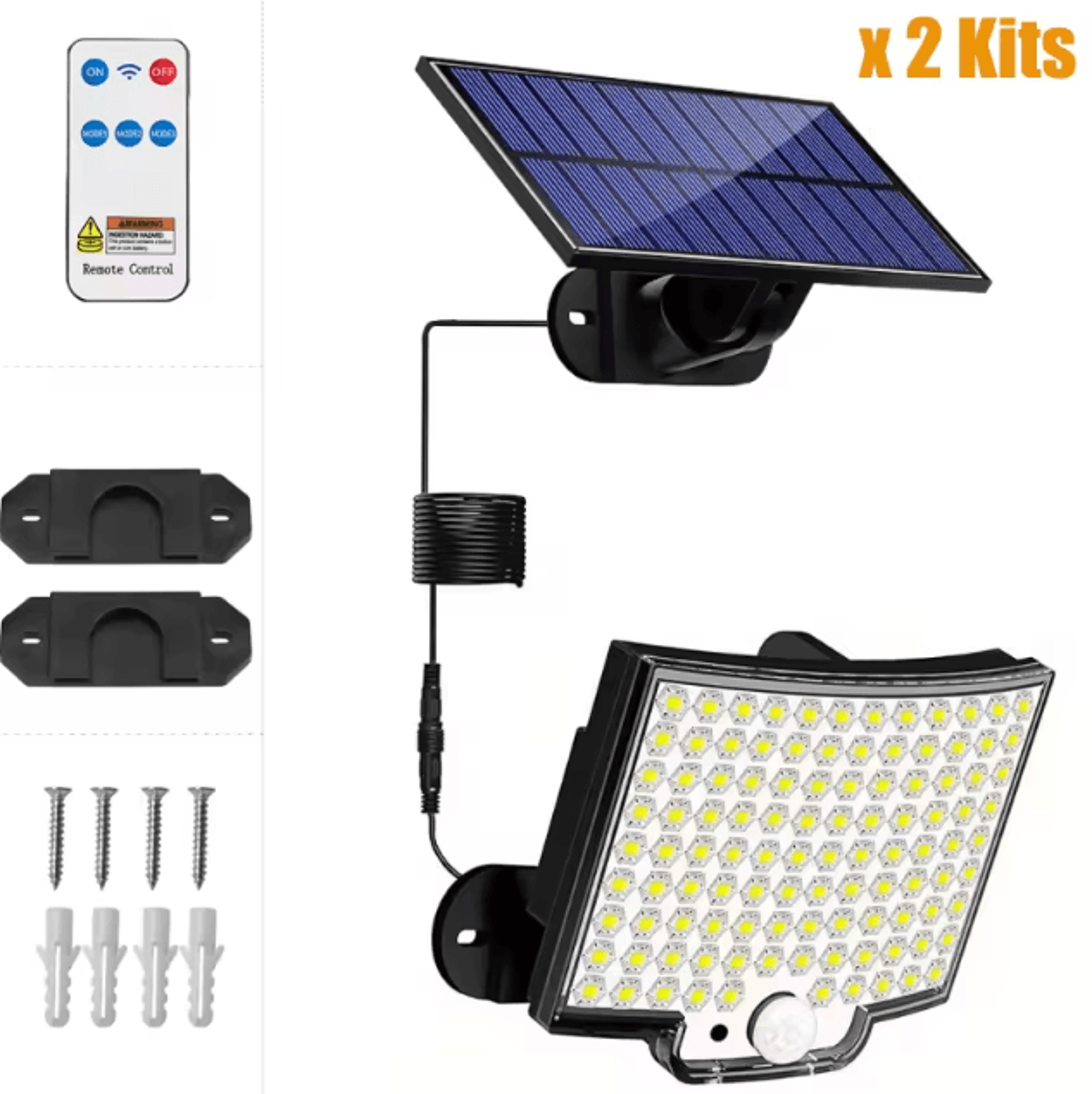 Solar 3Mode Split Outdoor Motion Sensor Floodlight With Remote Control 7