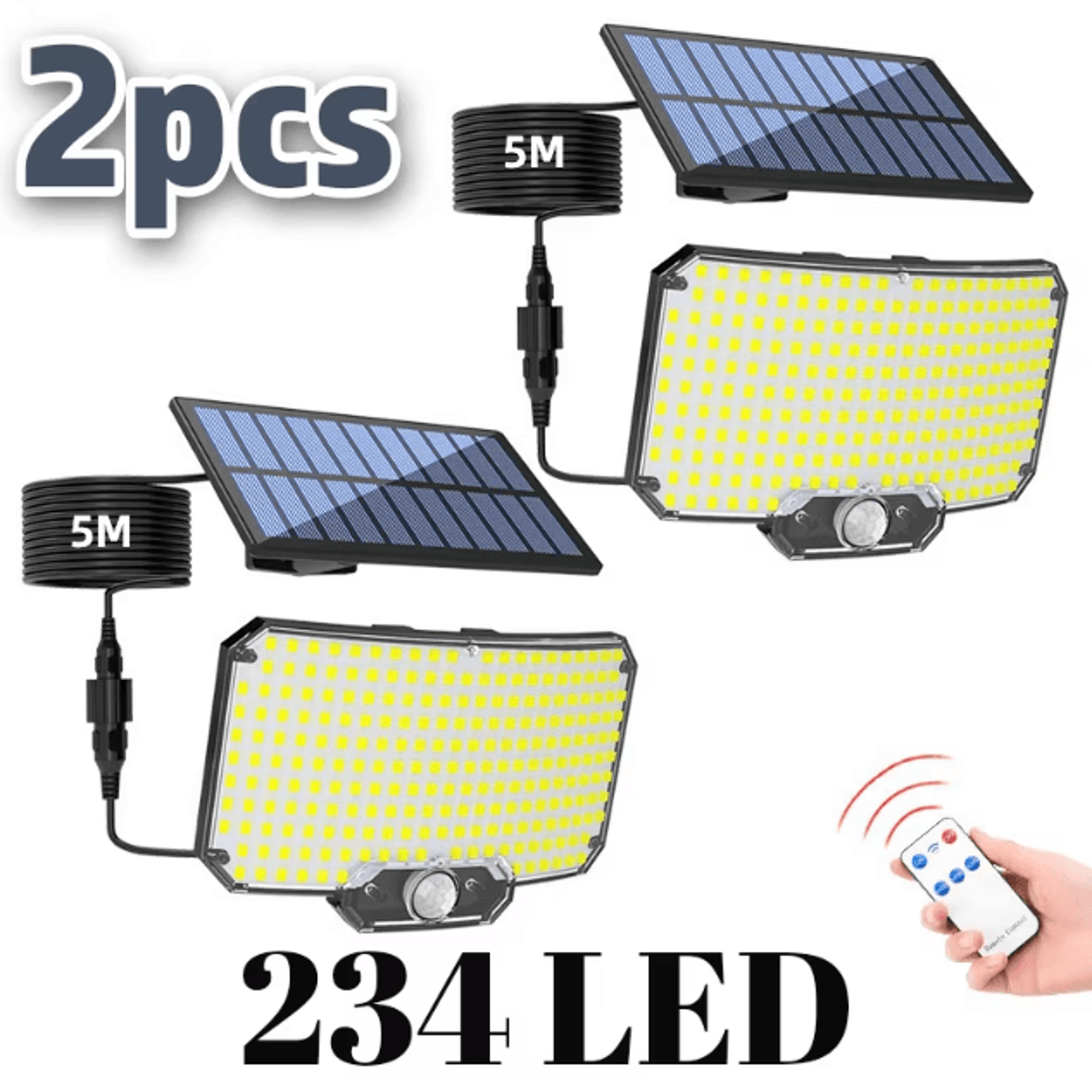 Solar 234 LED Outdoor Motion Sensor Flood Light  Super Bright RemoteControlled Wall Security Lamp 0