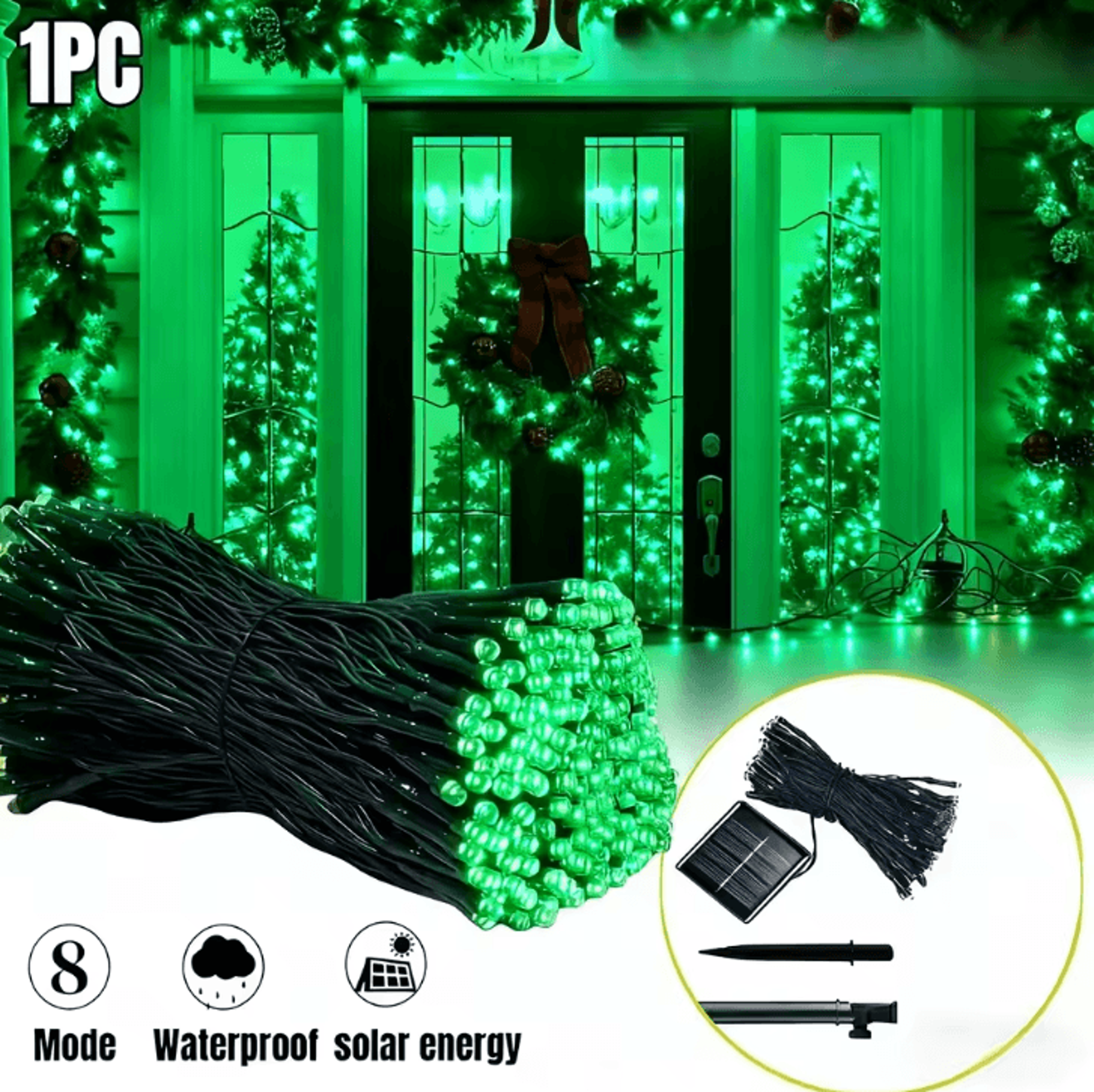 Solar LED Starry Sky String Lights  8 Modes Outdoor Yard  Party Decor 8