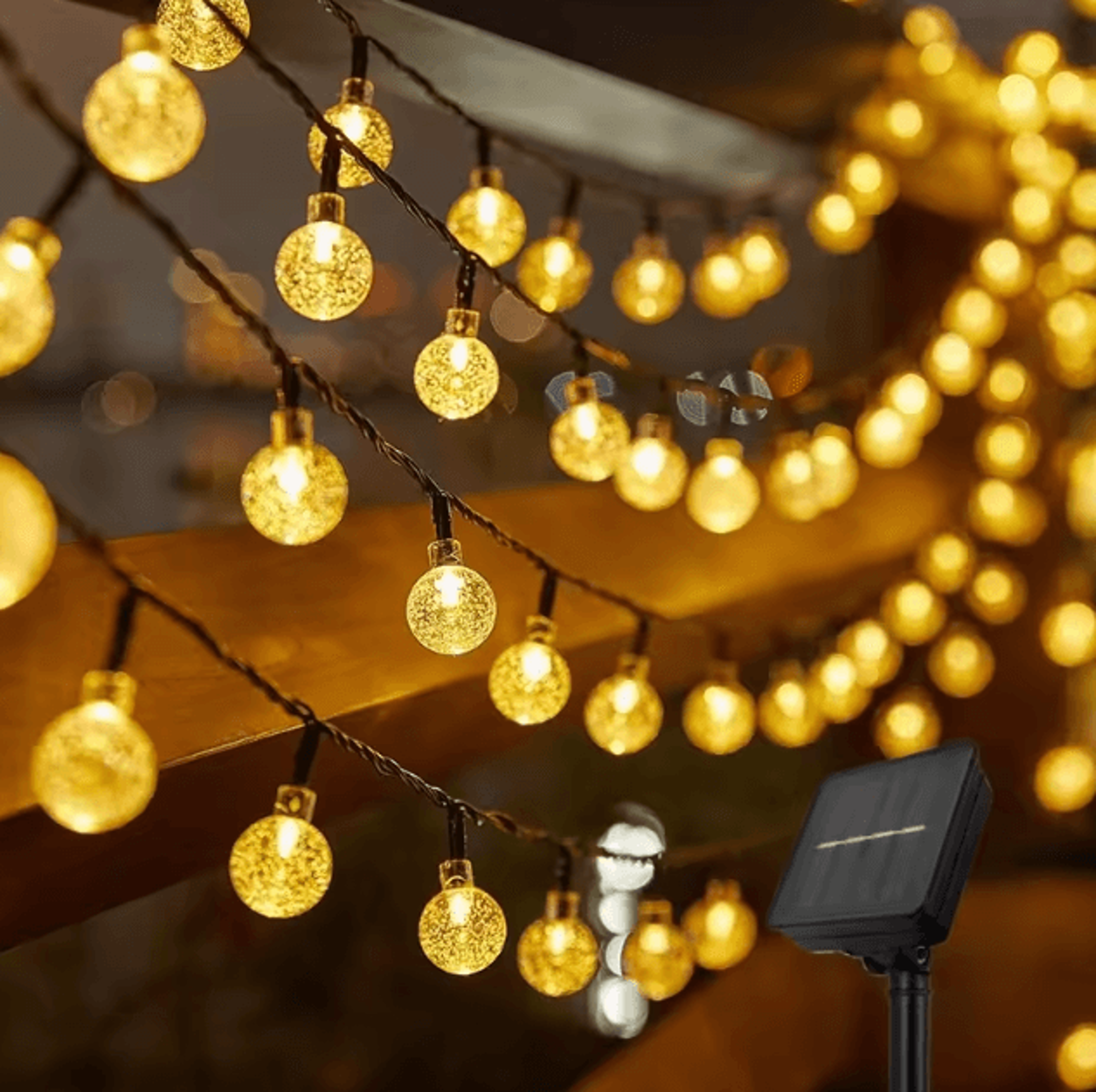 Solar Outdoor Bubble Ball String Lights  Waterproof LED Atmosphere Lighting For Yard Patio  Parties 0