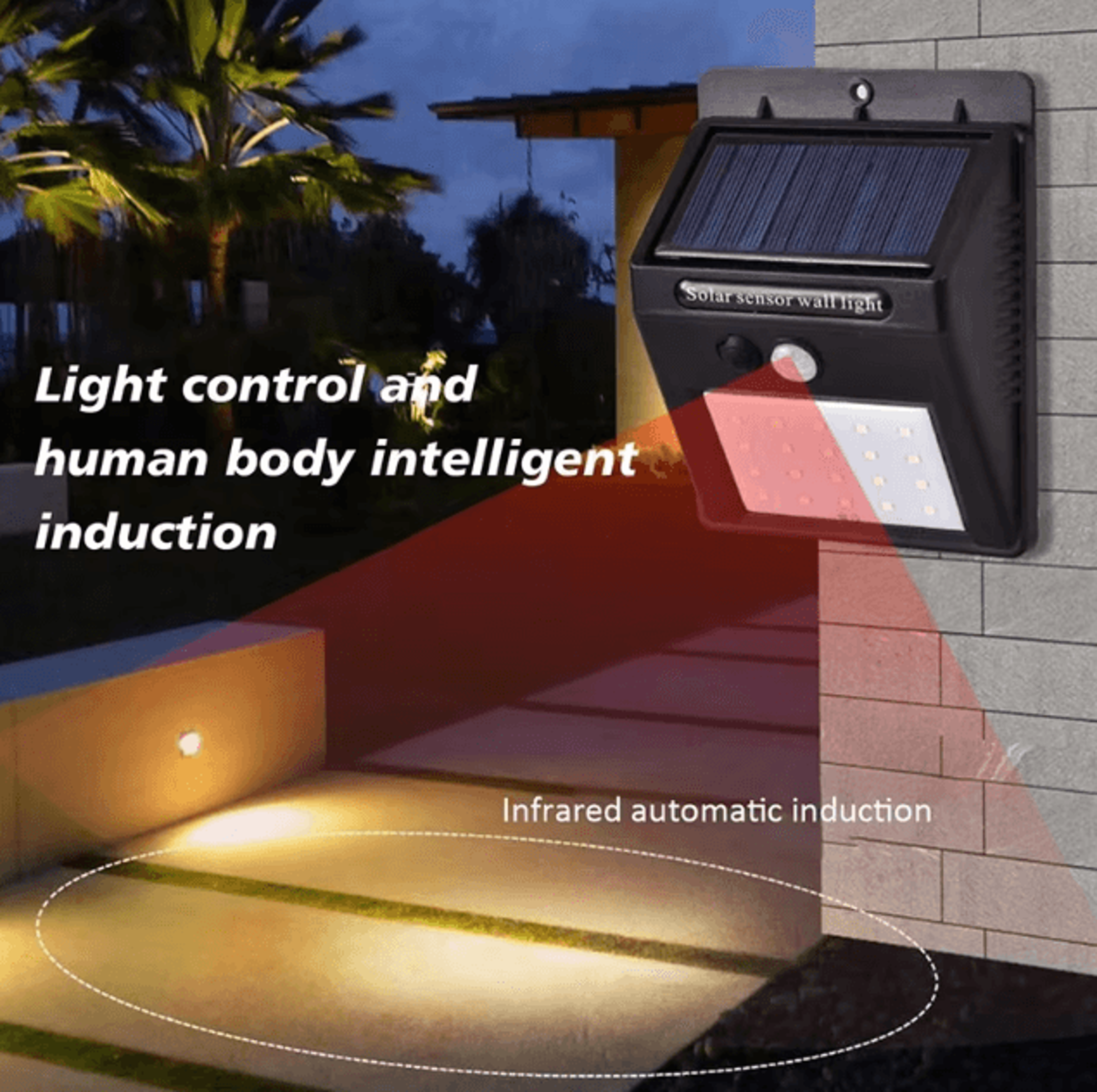 Solar 30 LED Motion Sensor Wall Light  Waterproof Outdoor Security Lighting 2