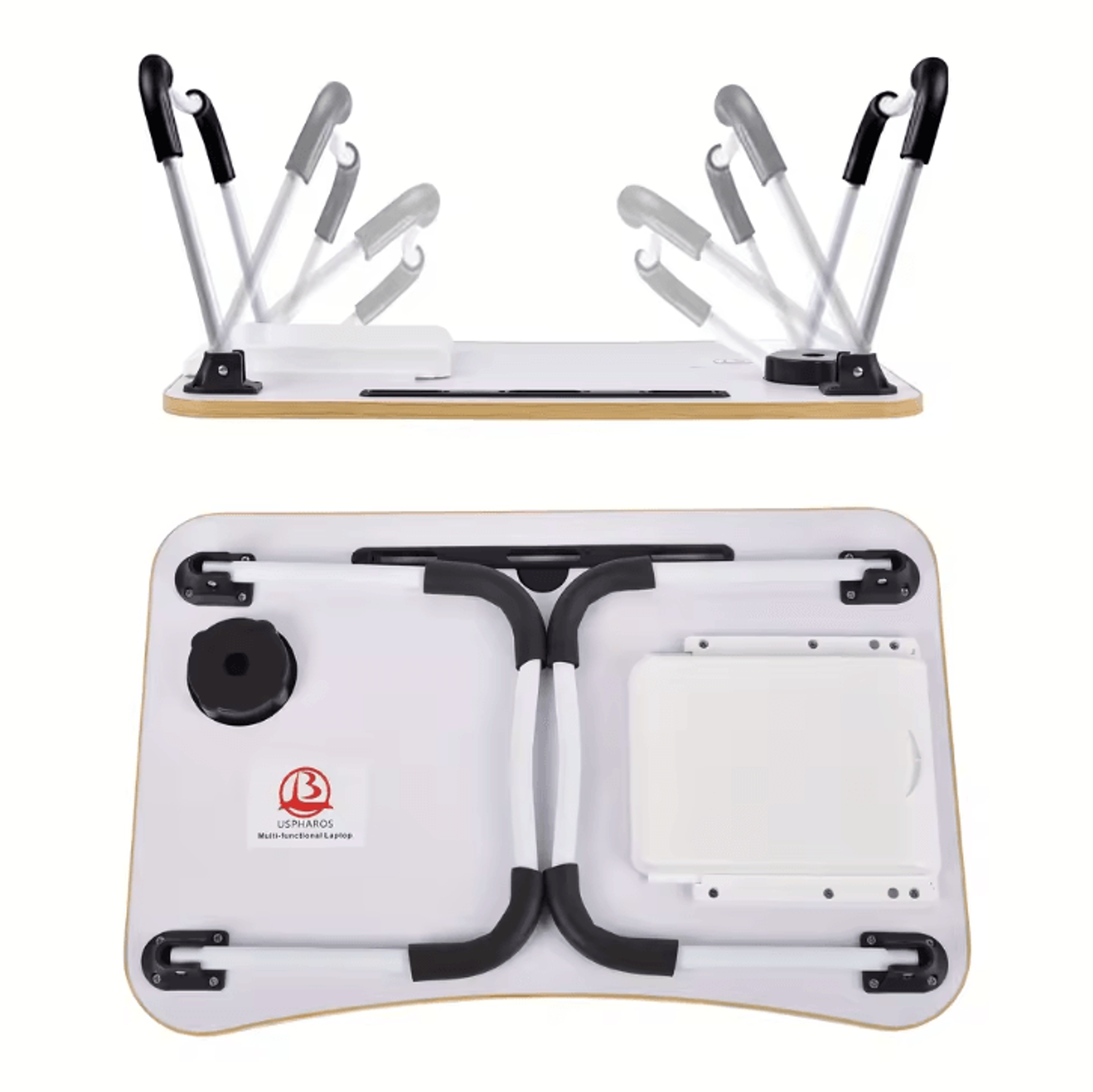 ExtraLarge Portable Laptop Bed Desk  MultiFunctional Foldable Tray Stand With Cup Holder And Drawer 2