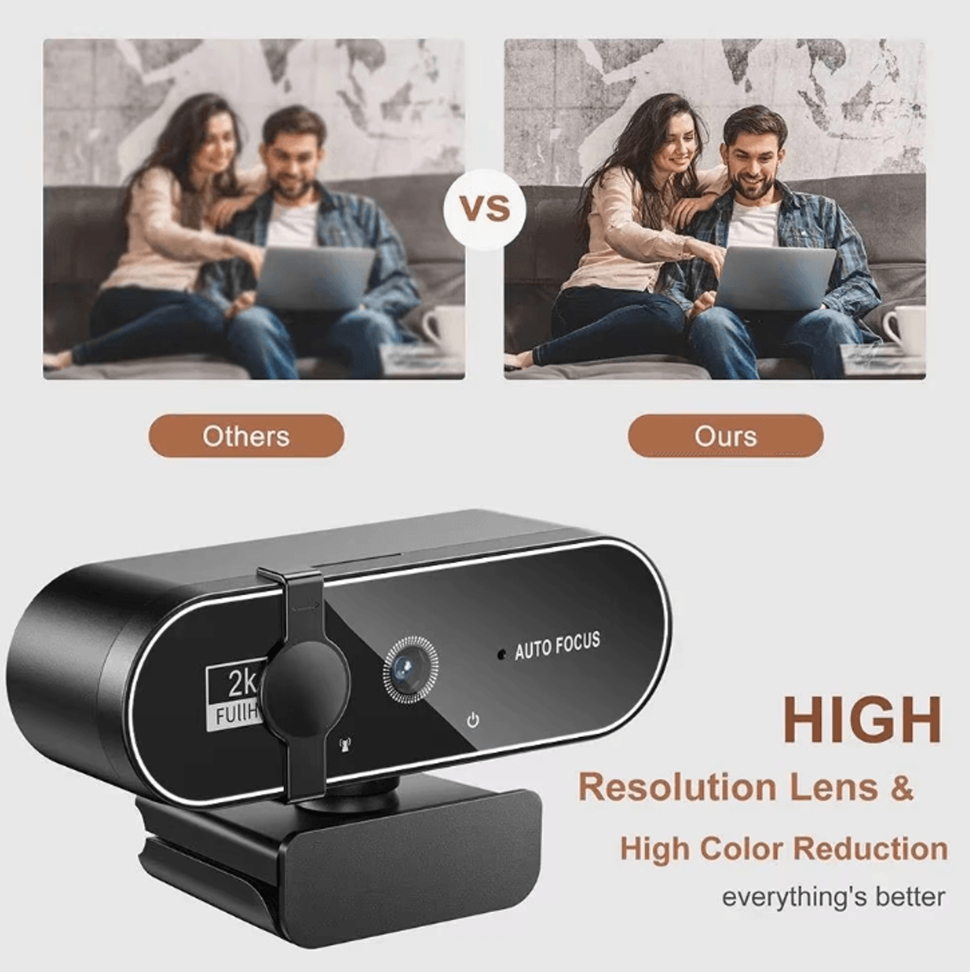 4K Webcam With Autofocus And BuiltIn Microphone For PC Computer Laptop 4