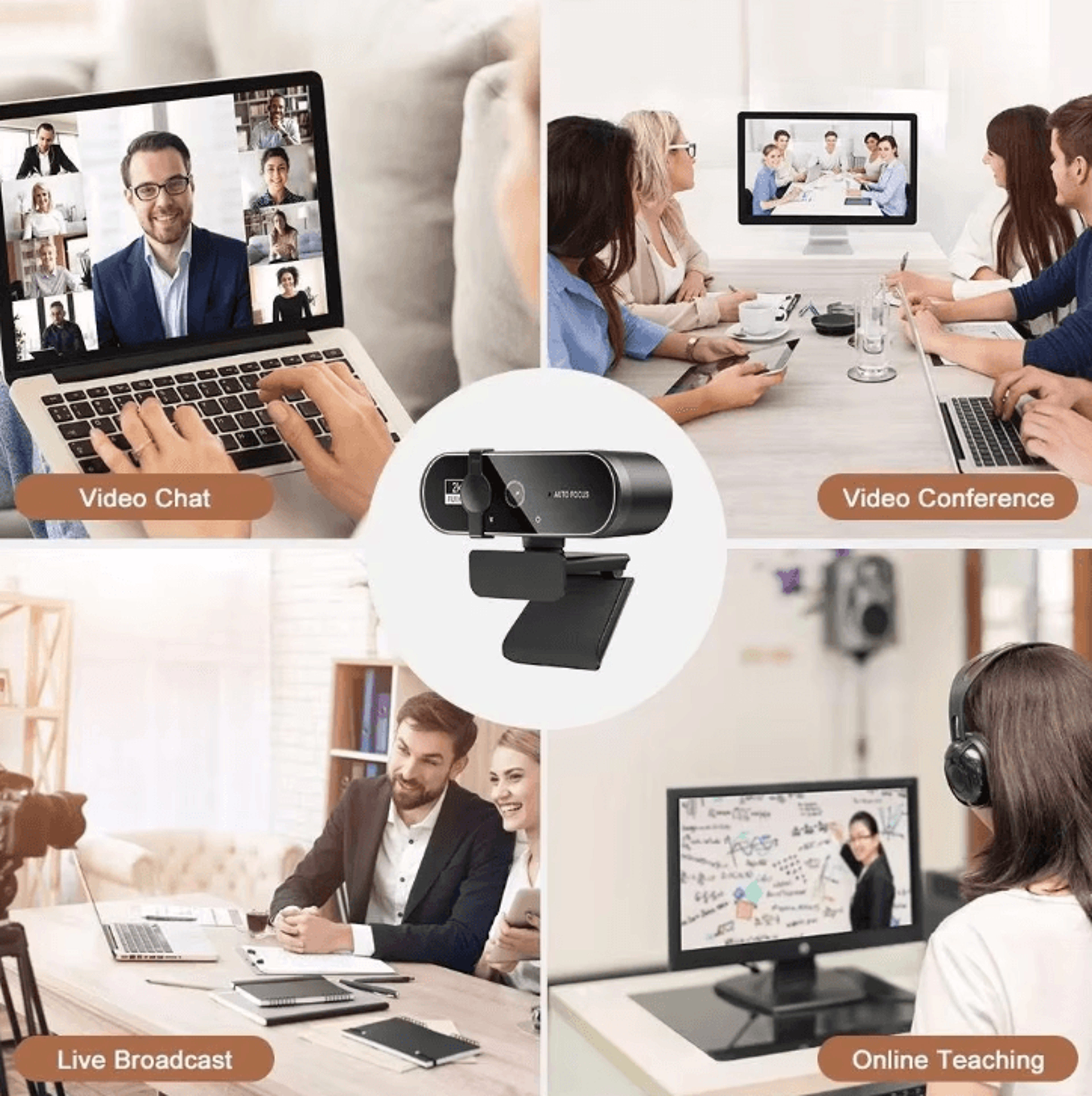 4K Webcam With Autofocus And BuiltIn Microphone For PC Computer Laptop 5