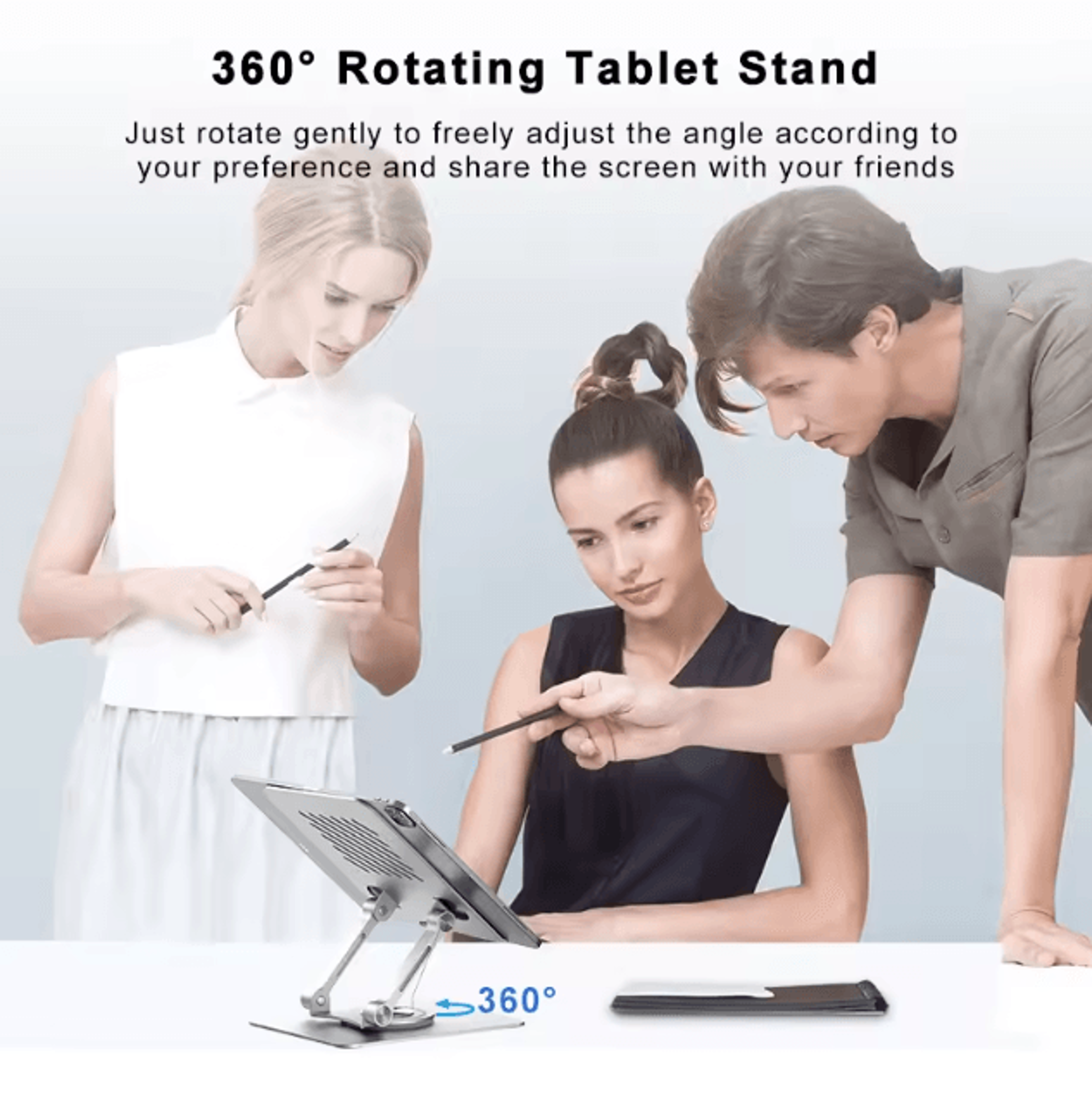 ST04 Aluminum 360 Rotating Portable Tablet Stand For Desk IPad And More 1