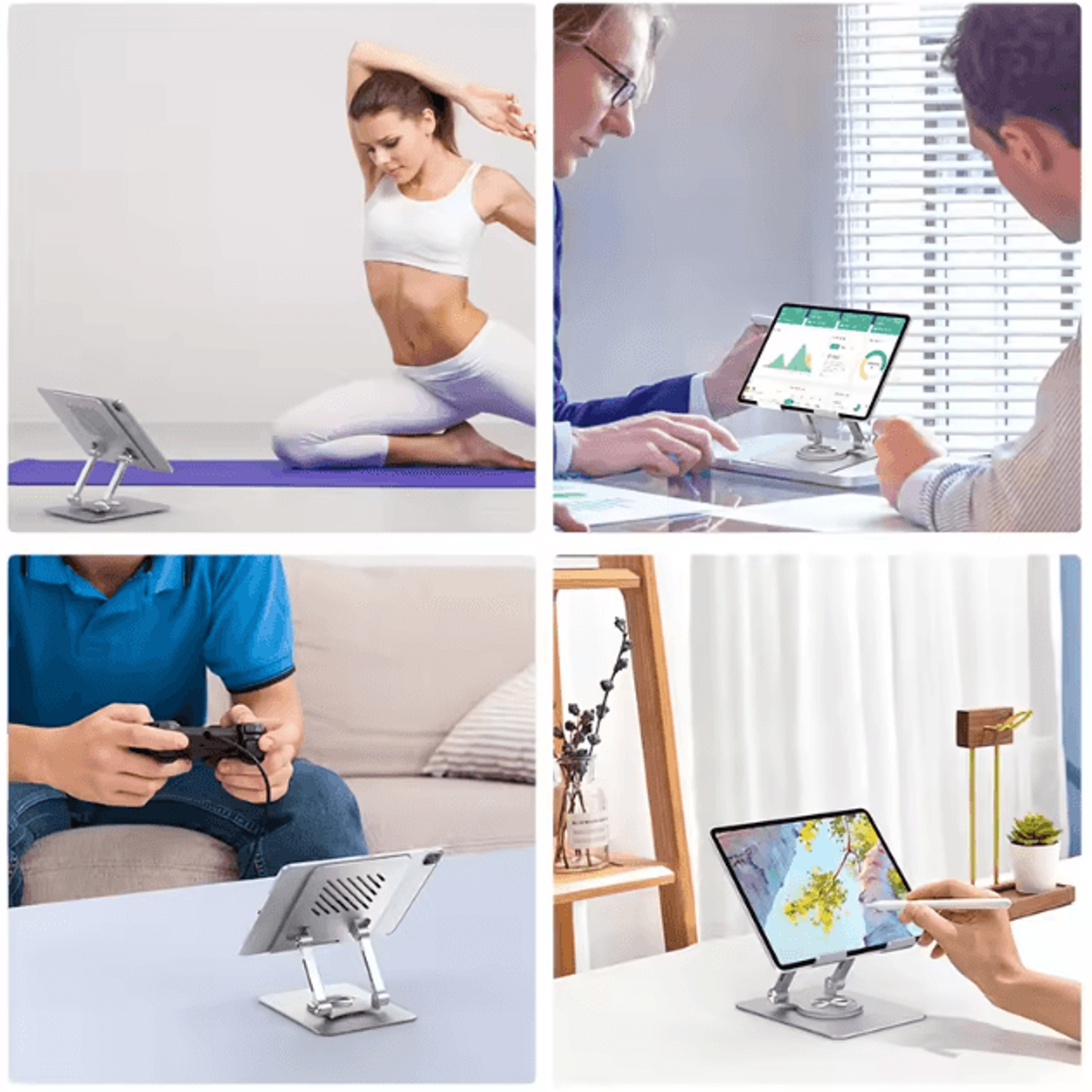 ST04 Aluminum 360 Rotating Portable Tablet Stand For Desk IPad And More 4