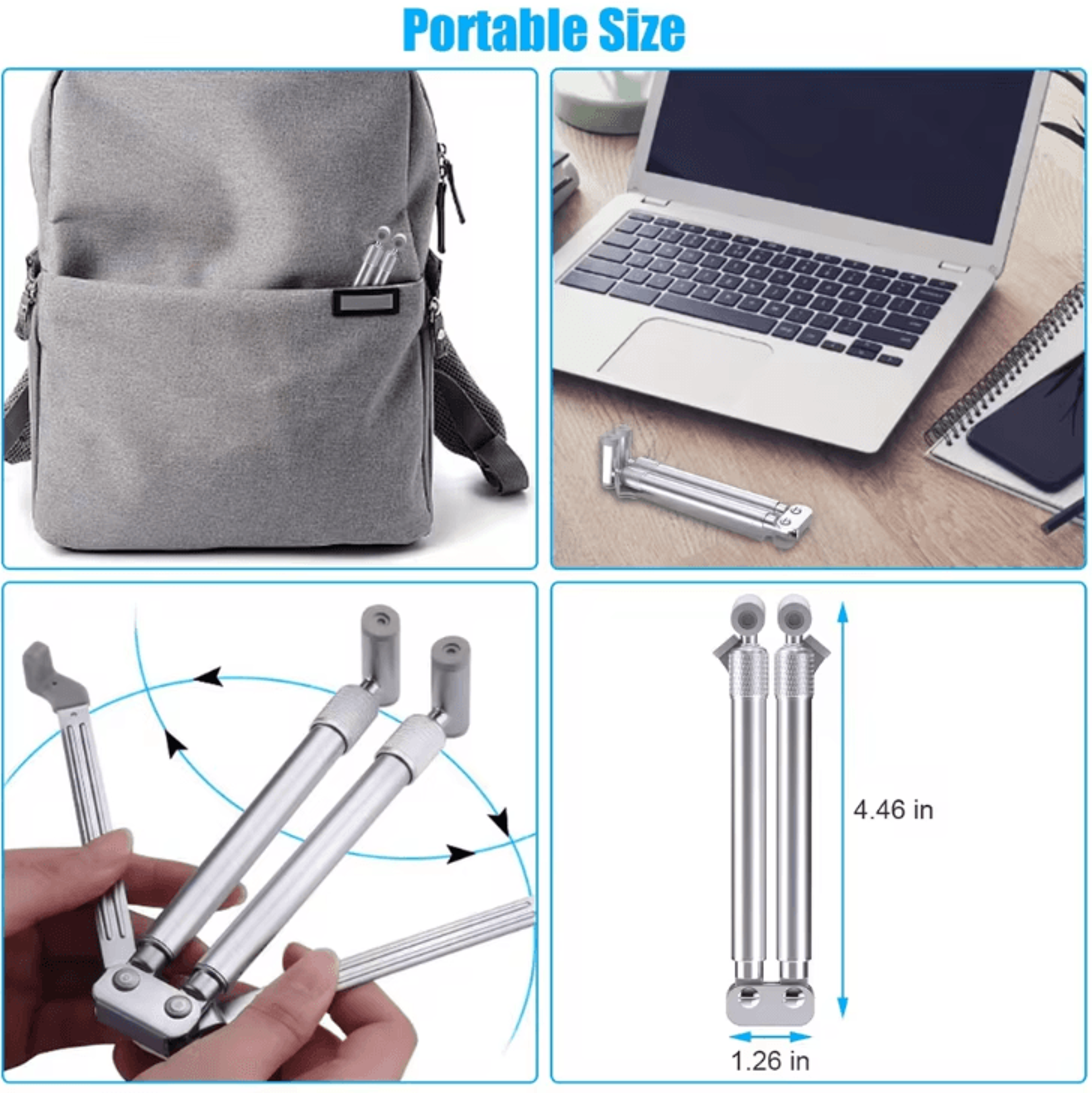 Portable Aluminum Alloy Laptop Stand Foldable Universal Notebook PC Riser Support For 1217 In Lapto 3