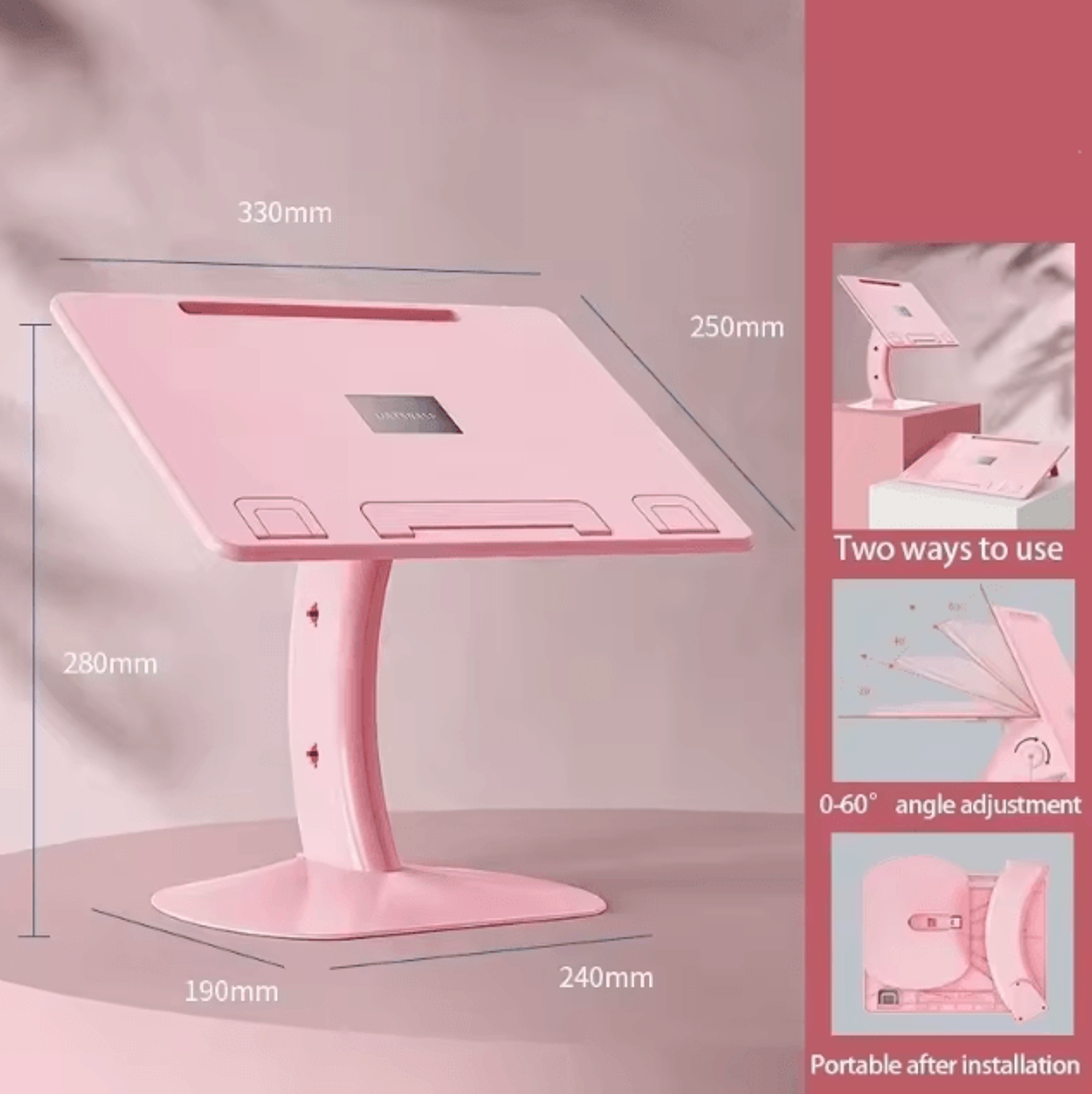 Eary Book And Laptop Holder Stand With Stable Base And Elastic Page Clips 7