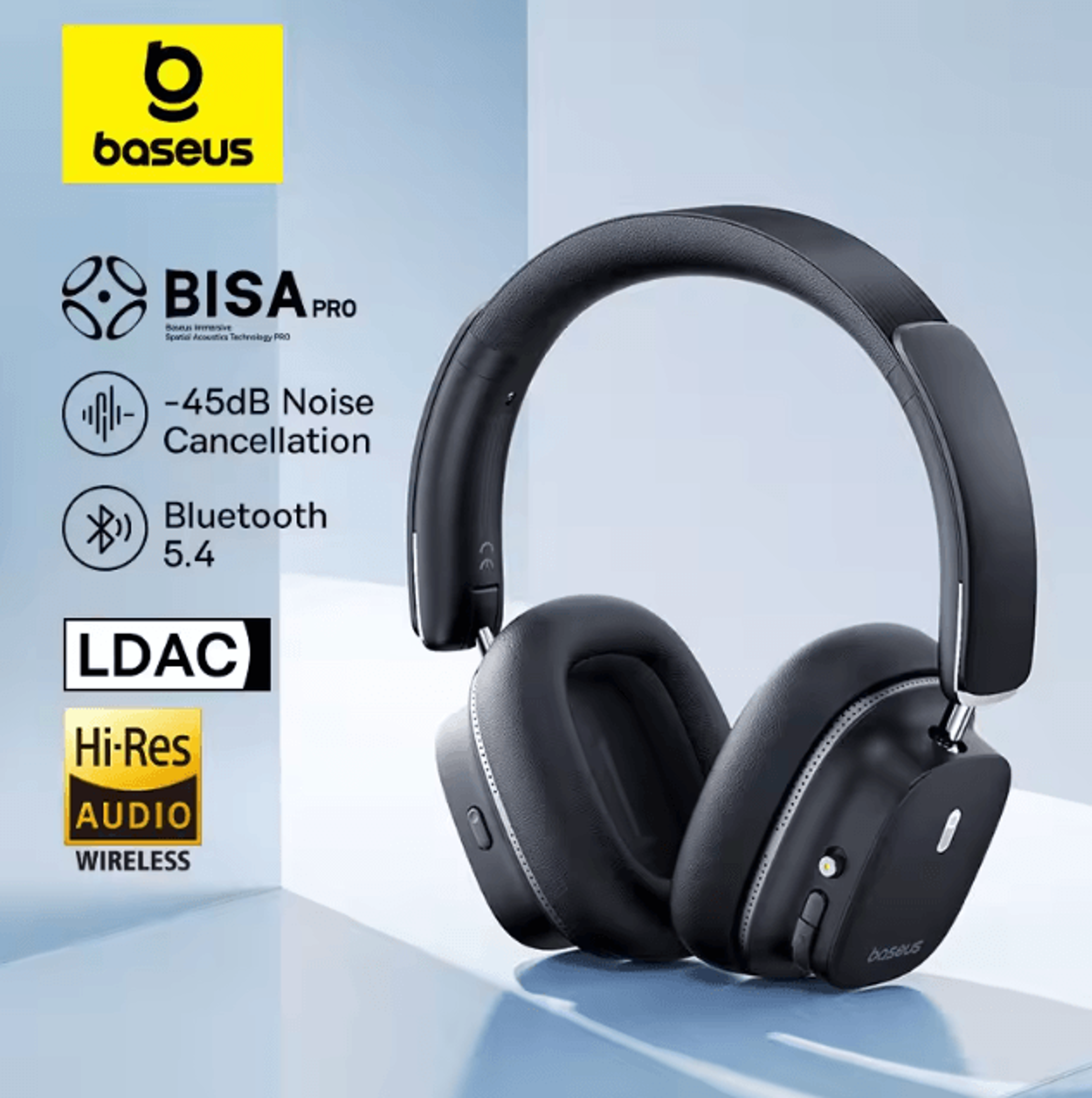 Baseus Bowie 30 Max Bluetooth Headphones Over Ear Wireless Headset With Noise Cancellation And 3D S 0