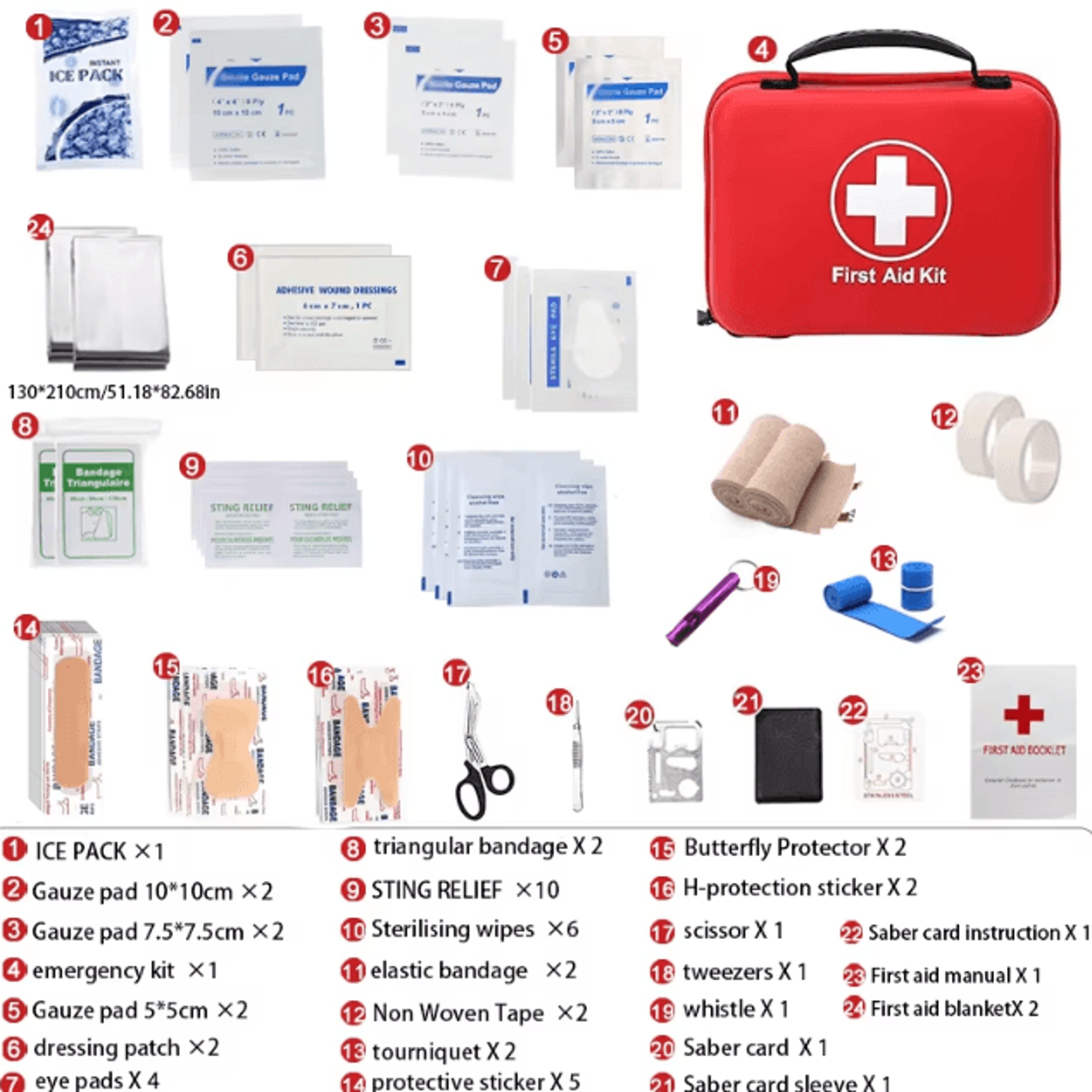 38Piece Essential First Aid Kit  Portable Medical Set For Home Camping Hiking  Travel 1