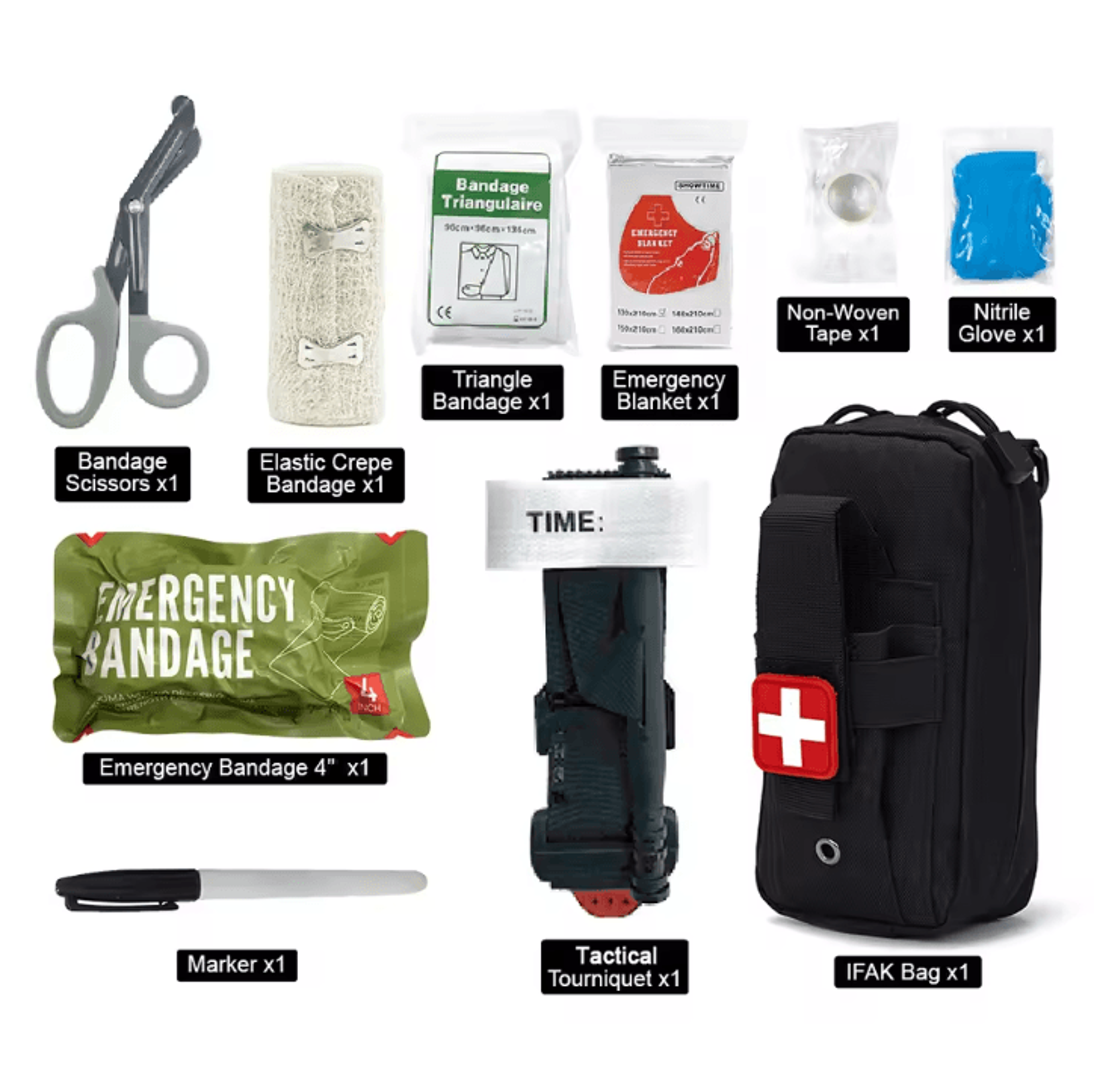 10Piece IFAK Tactical Molle Pouch First Aid Kit  Portable Survival Medical Set For Outdoor Camping  5