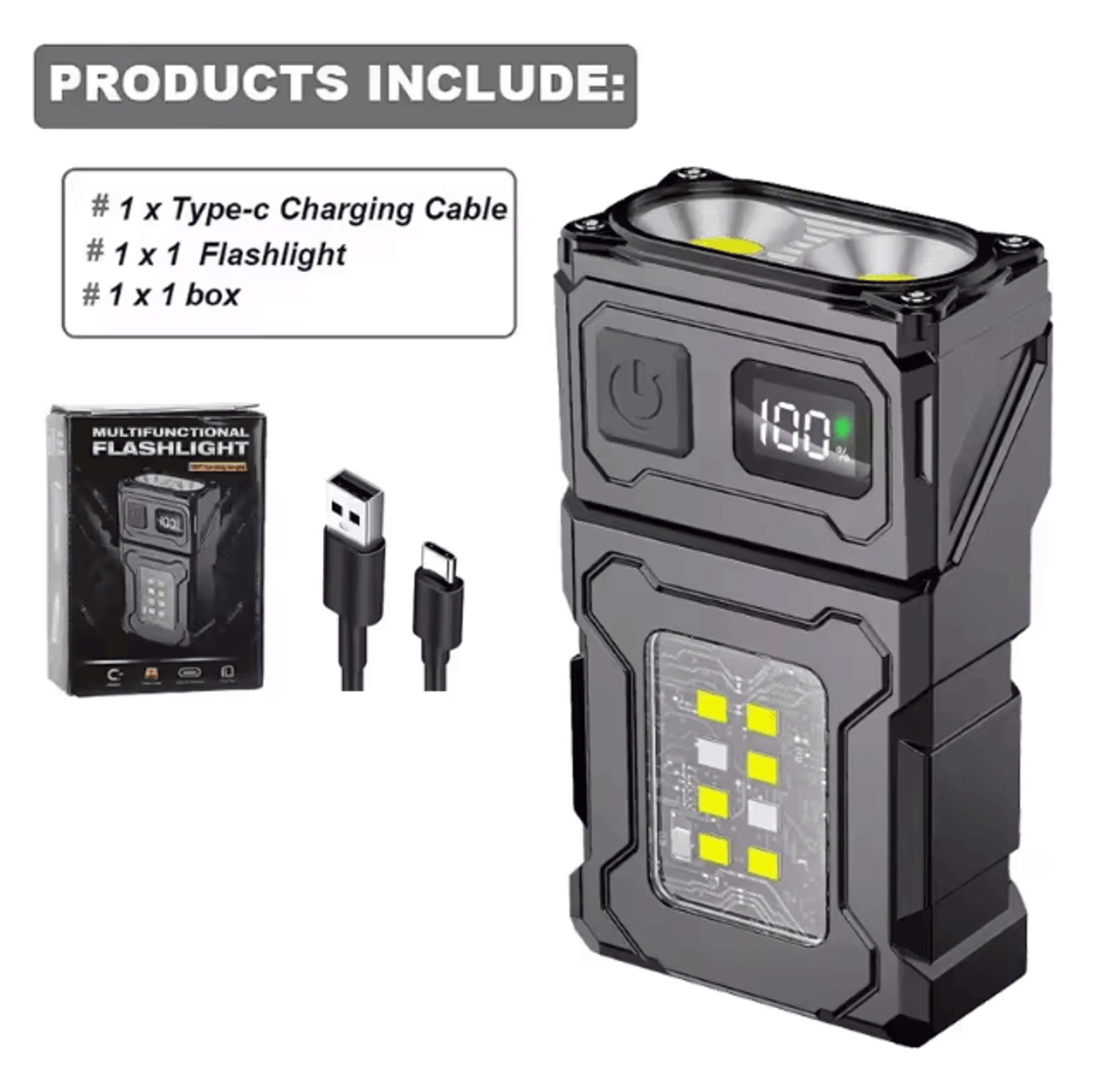 USB Rechargeable Mini Flashlight With COB Emergency Light  Super Bright Portable Torch For Camping  5