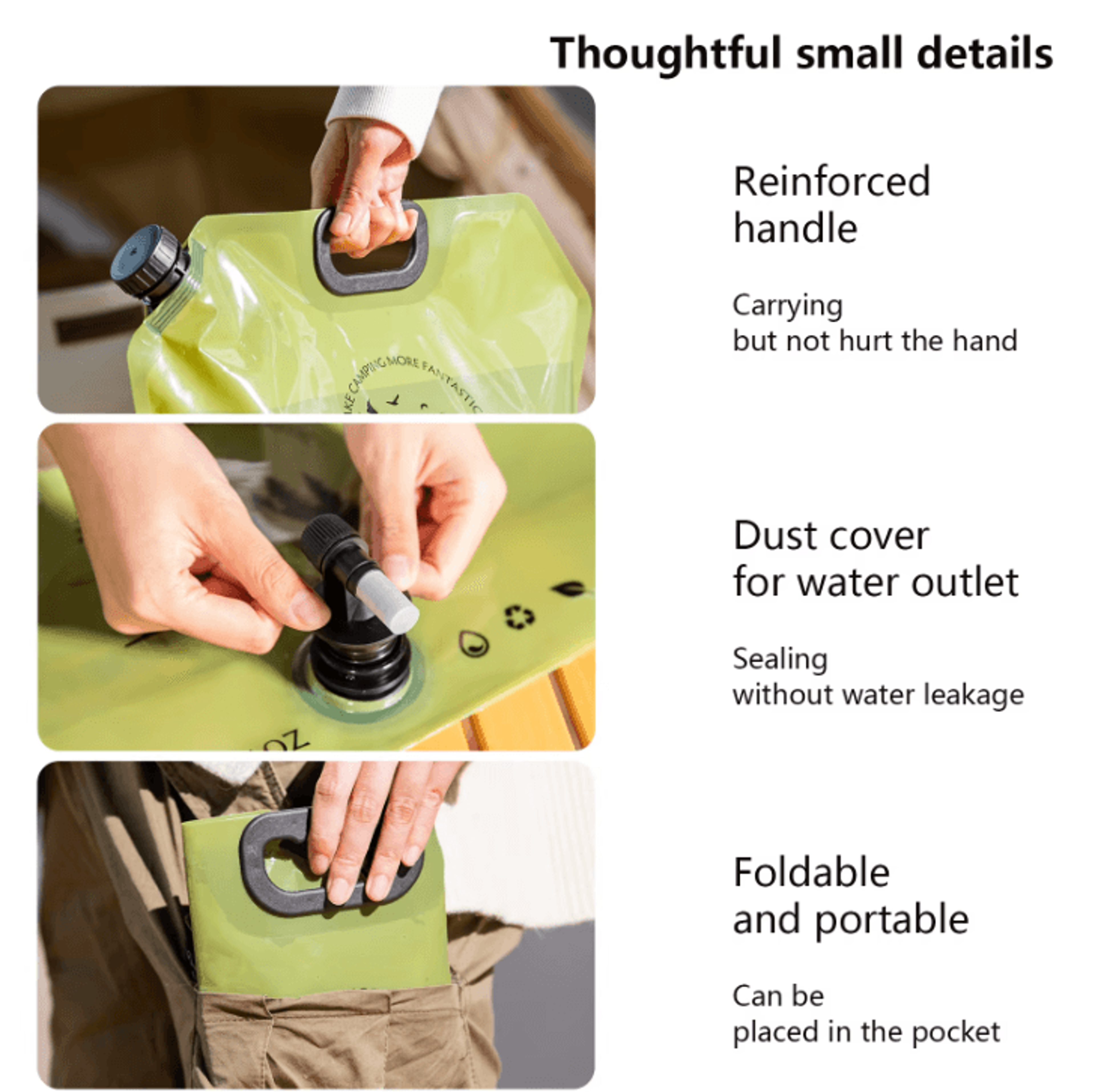 BSWOLF Outdoor Mini Folding Water Bag 8L  Large Capacity Portable Camping Water Storage Bag 4