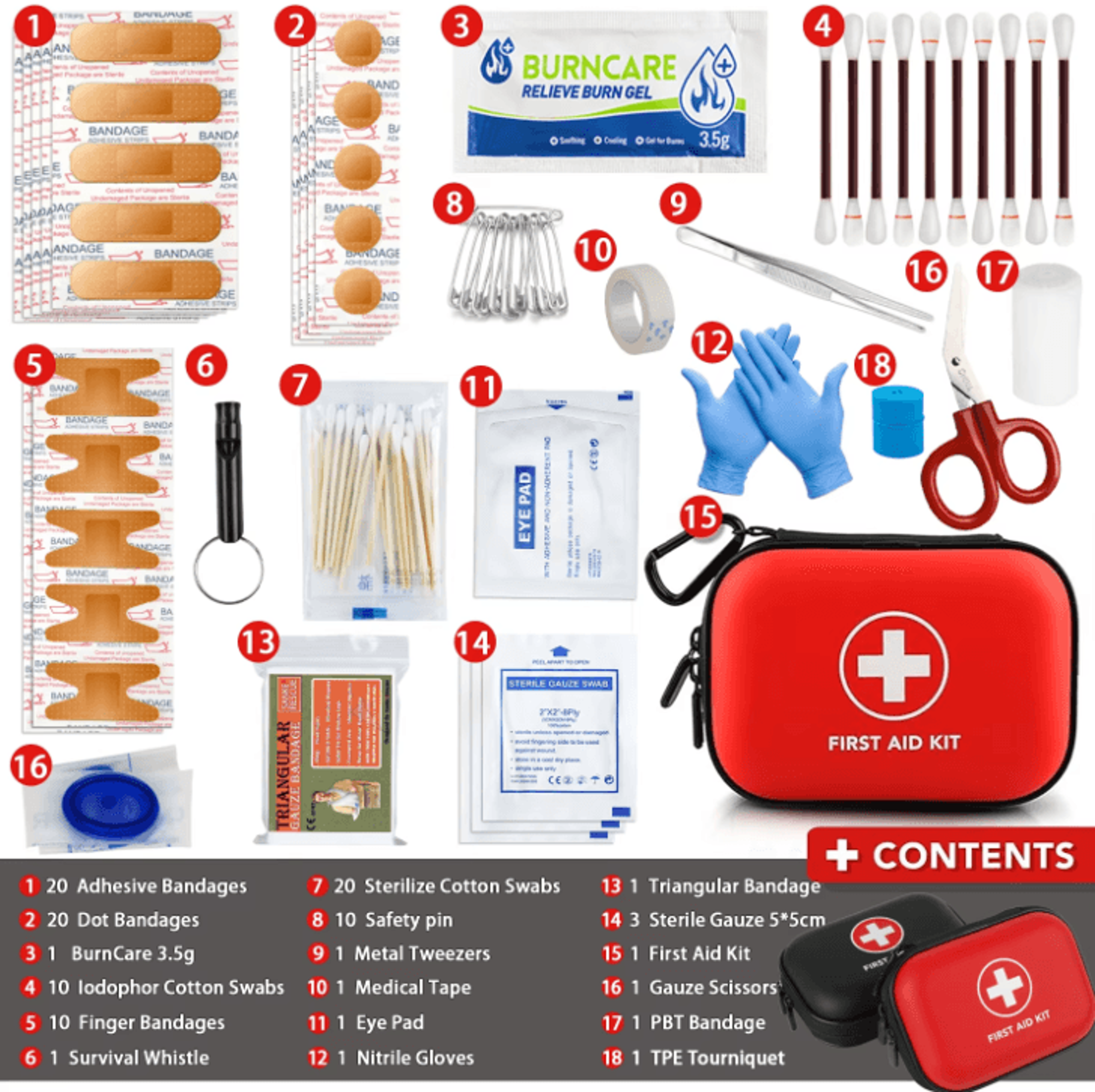 Multi Purpose Portable First Aid Kit Emergency Medical Bag For Outdoor Home Travel And EDC 0