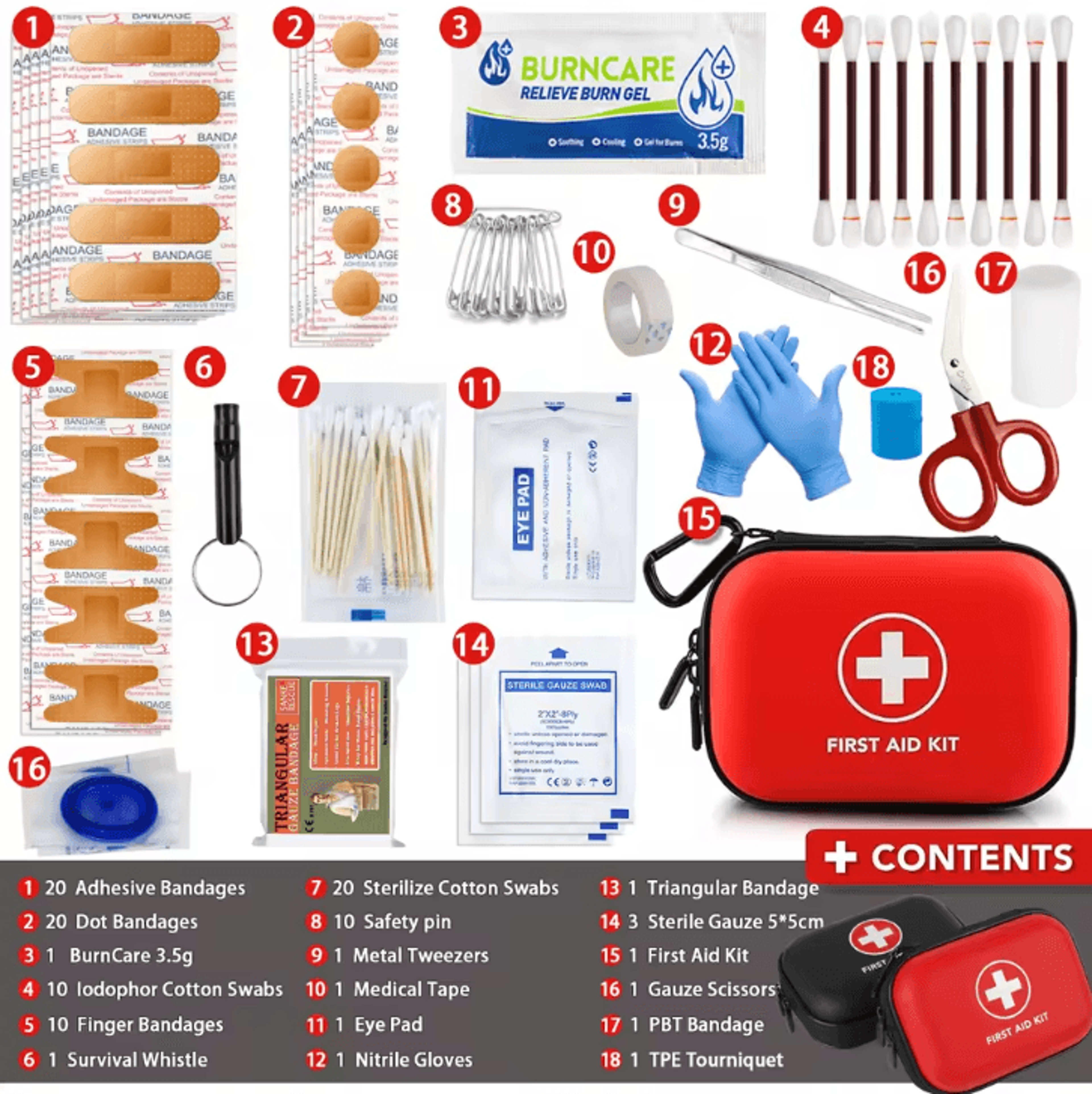 Multi Purpose Portable First Aid Kit Emergency Medical Bag For Outdoor Home Travel And EDC 6
