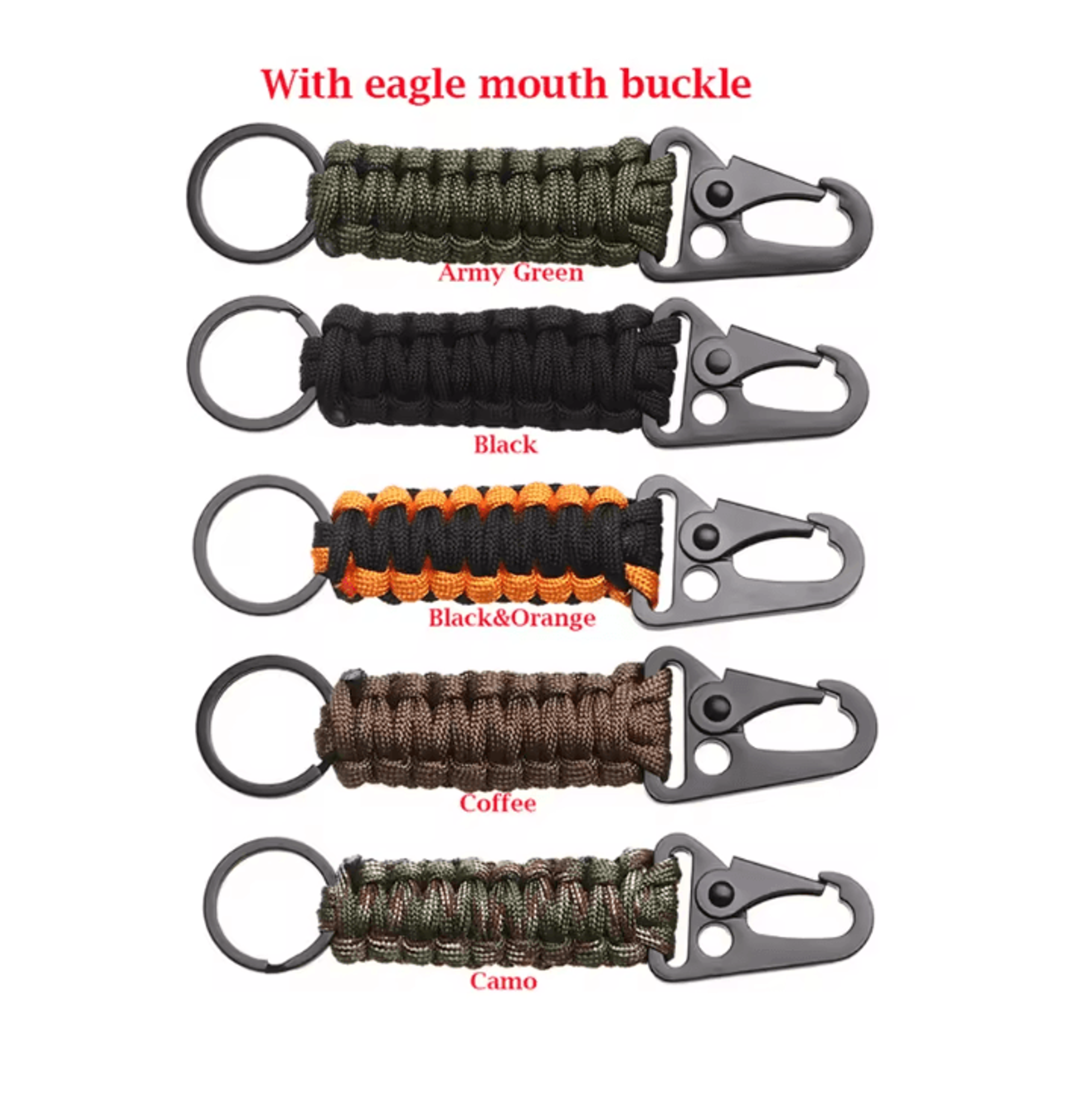MultiTool Paracord Survival Keychain  Carabiner Rope  Emergency Gear For Outdoor Camping  Everyday  4