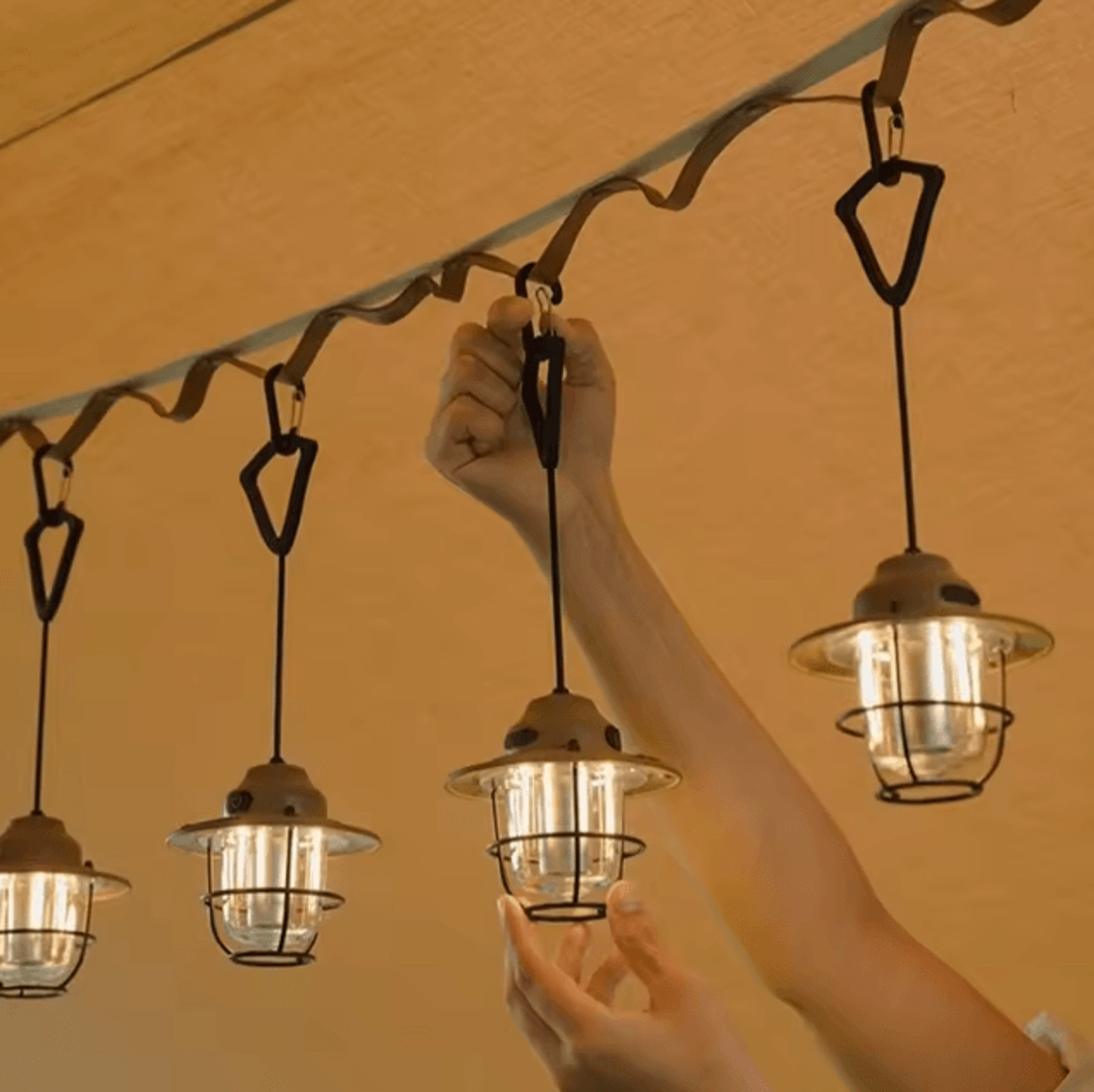 Retro USB Rechargeable Camping Lantern  Portable LED Hanging Tent Light For Outdoor Adventures 4