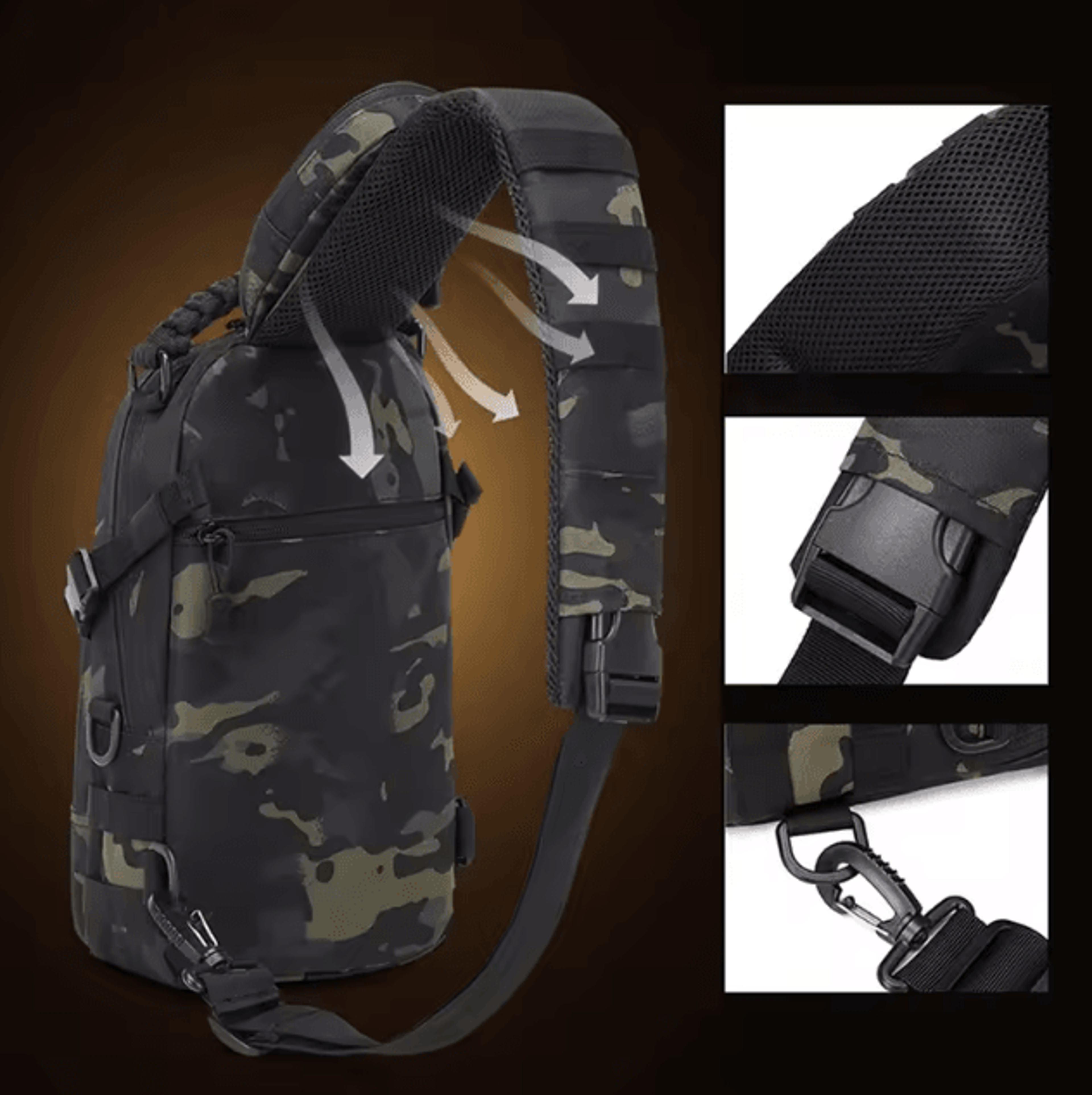 Tactical MOLLE Chest Sling Bag  Outdoor Sports Shoulder Pack For Hiking Cycling  Travel 2