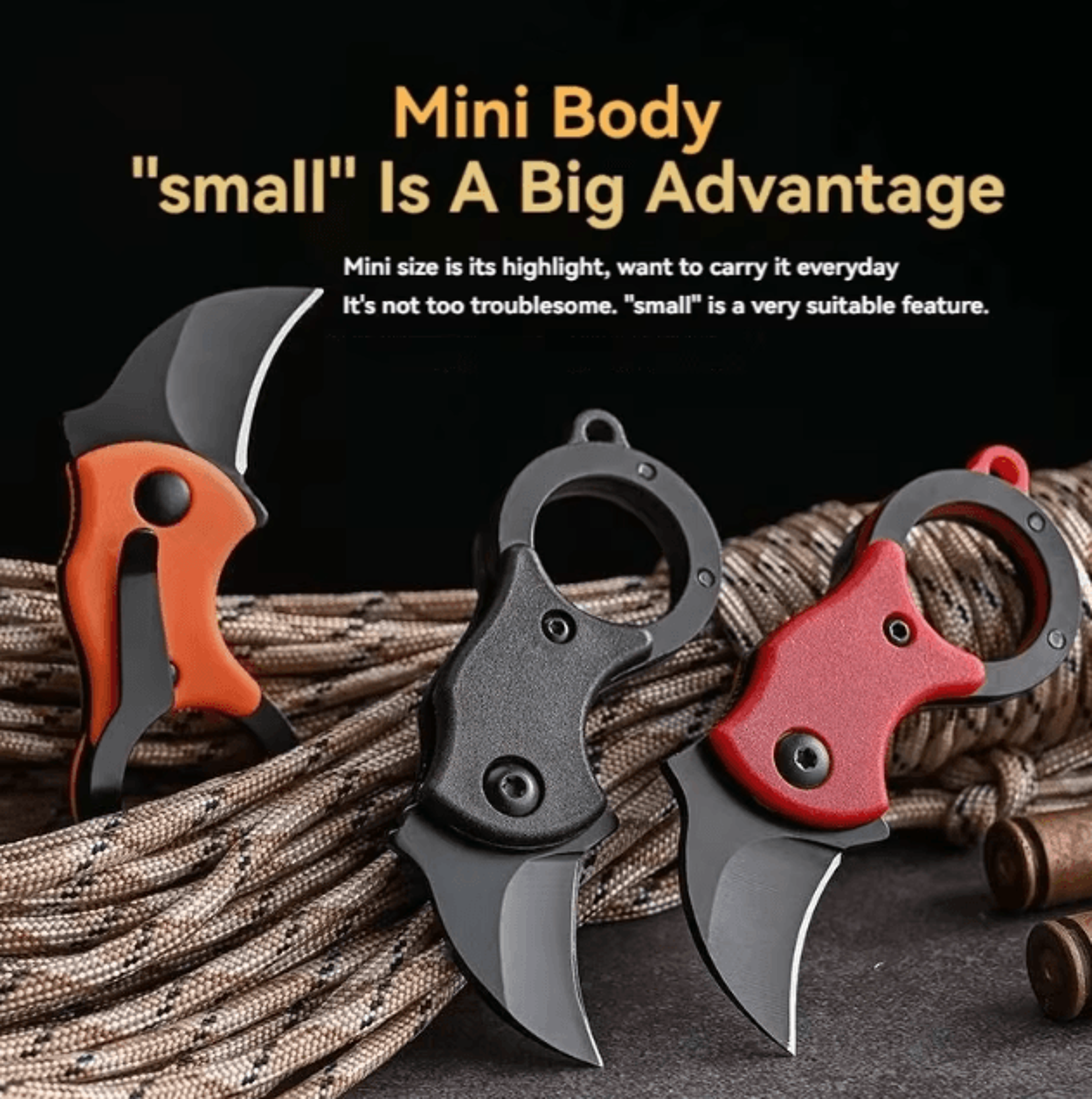 Mini Keychain Pocket Knife Stainless Steel EDC Mini Knife Tool Portable Camping Utility Knife With  1
