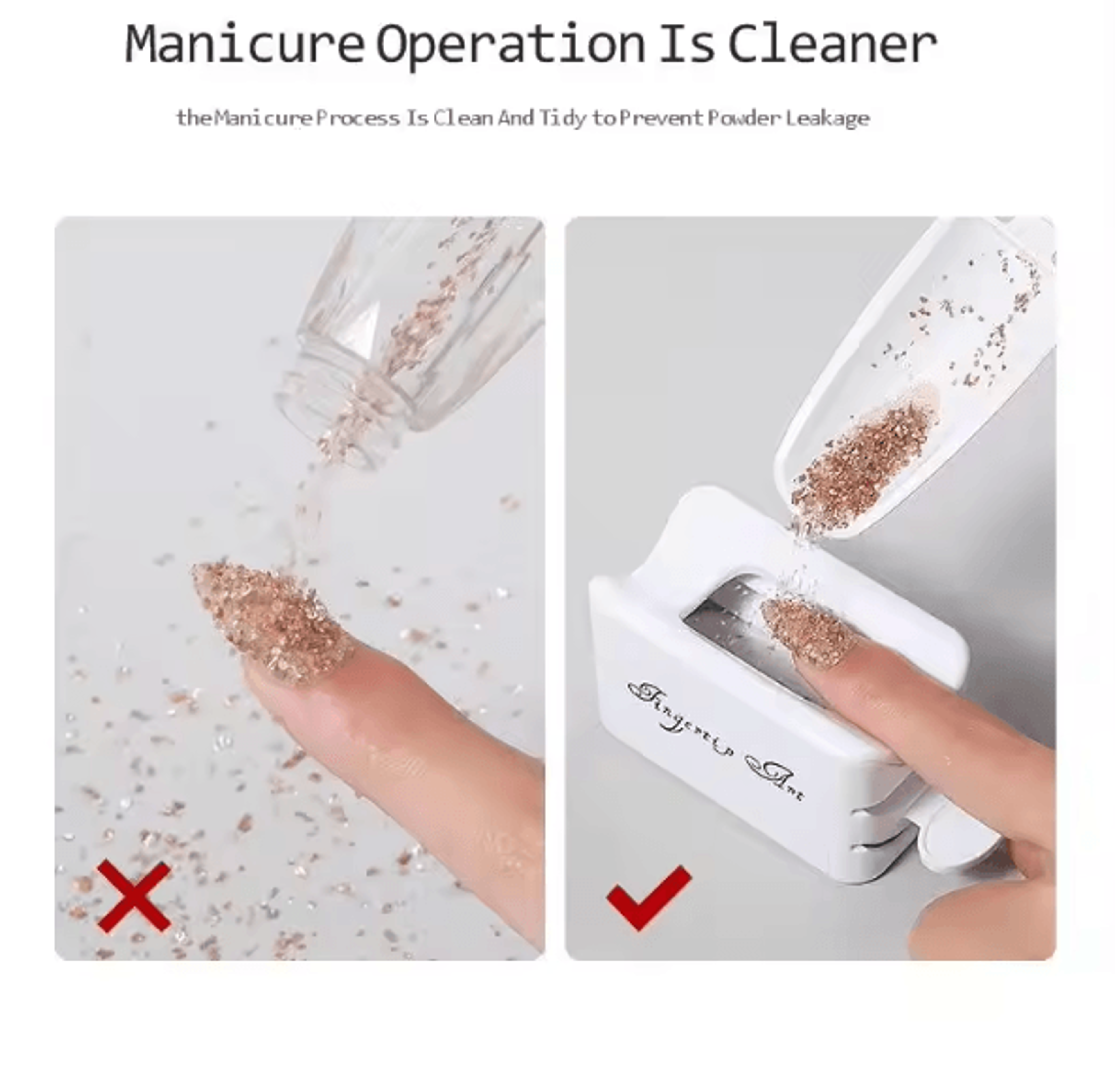 DoubleLayer Nail Art Glitter  Drill Storage Box  Portable Manicure Powder Recycling Organizer 5