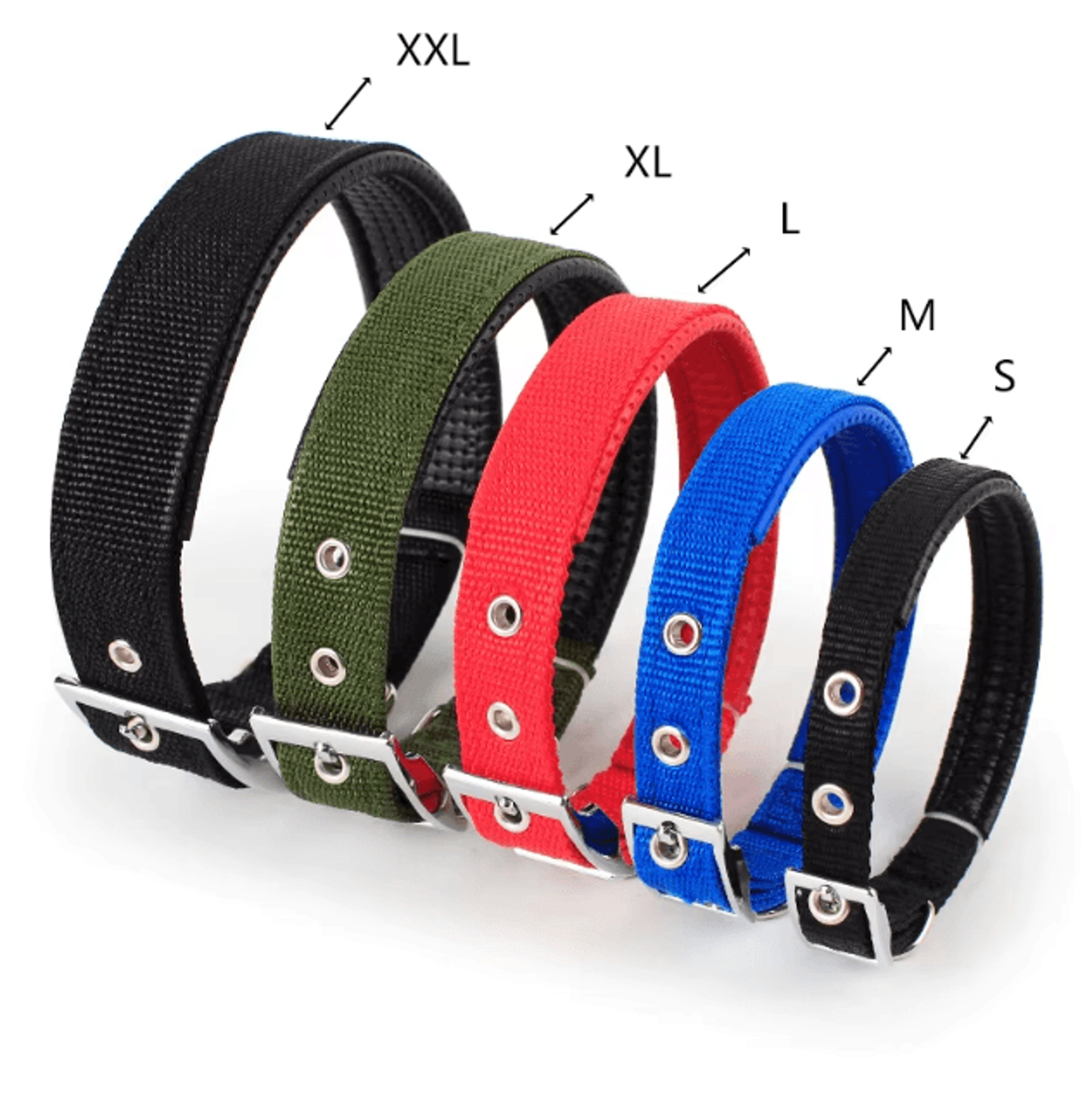 Solid Nylon Dog Collar  Adjustable Collar For Small Medium  Large Dogs 4