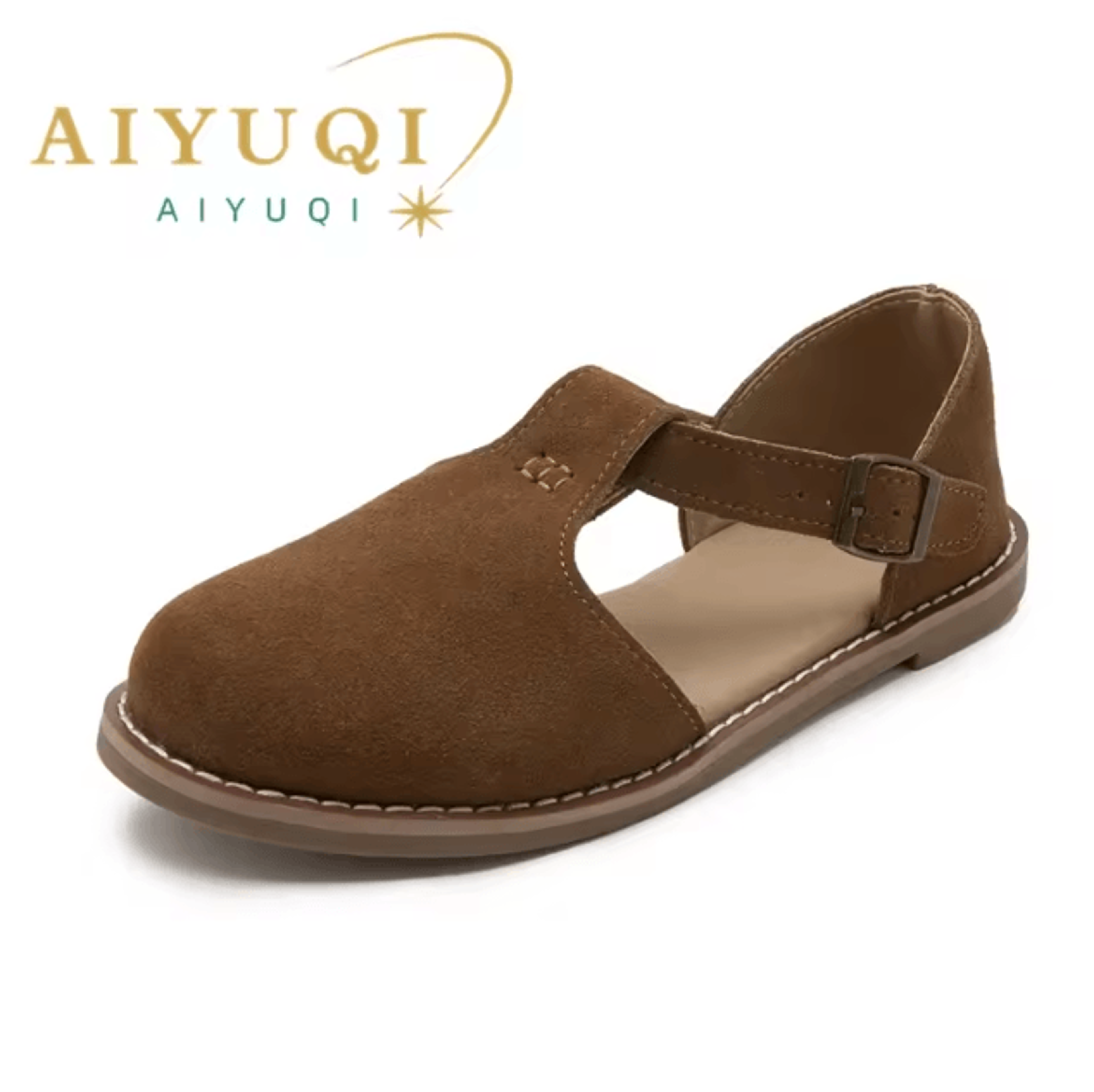 Retro Genuine Leather Cage Sandals For Women Closed Toe Roman Summer Flats Hollow Casual Comfort Sh 3
