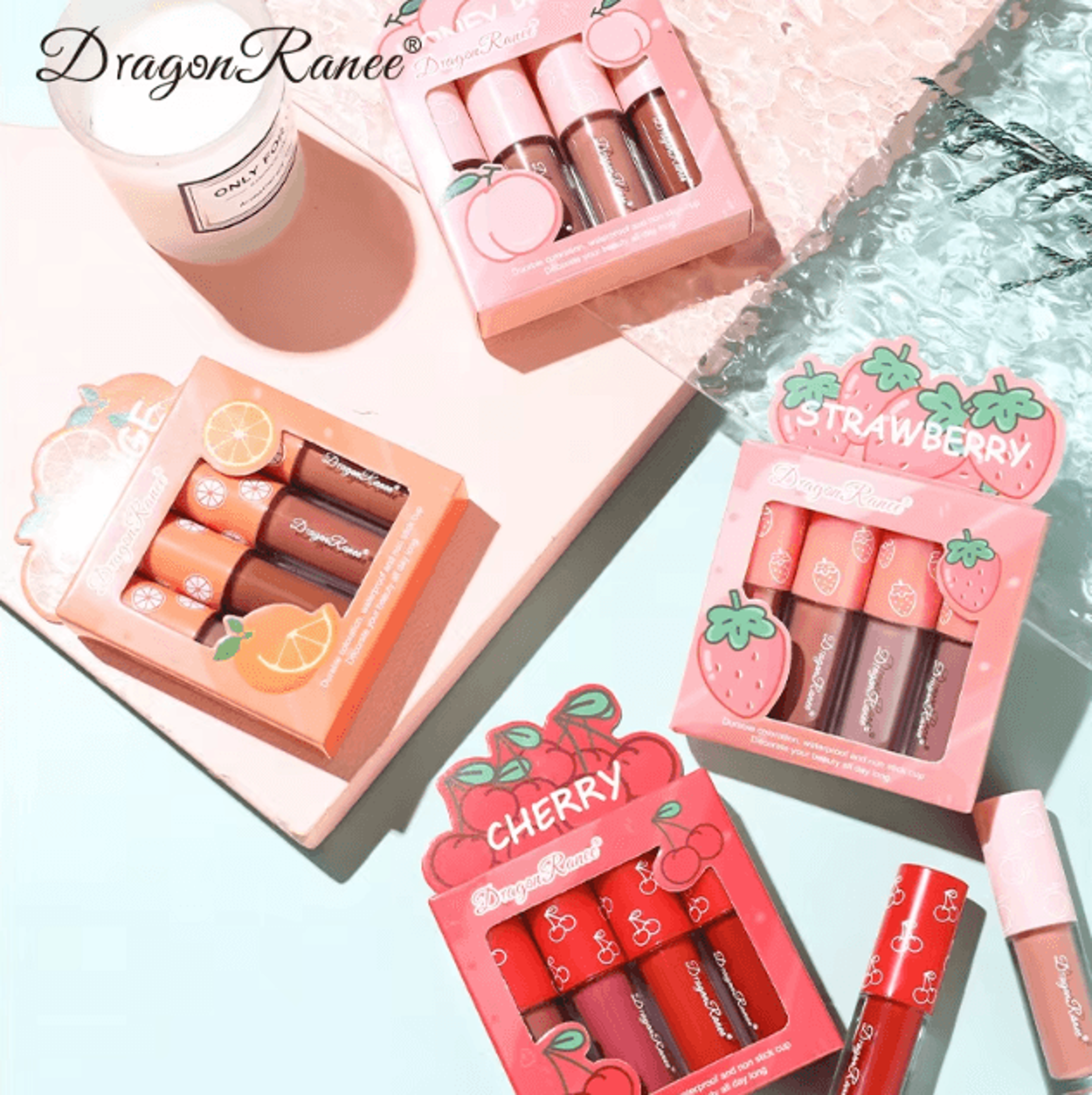 Mini Velvet Matte Lip Gloss Set  LongLasting Fruit Scented Lip Tint Collection 3pcs4pcs 1