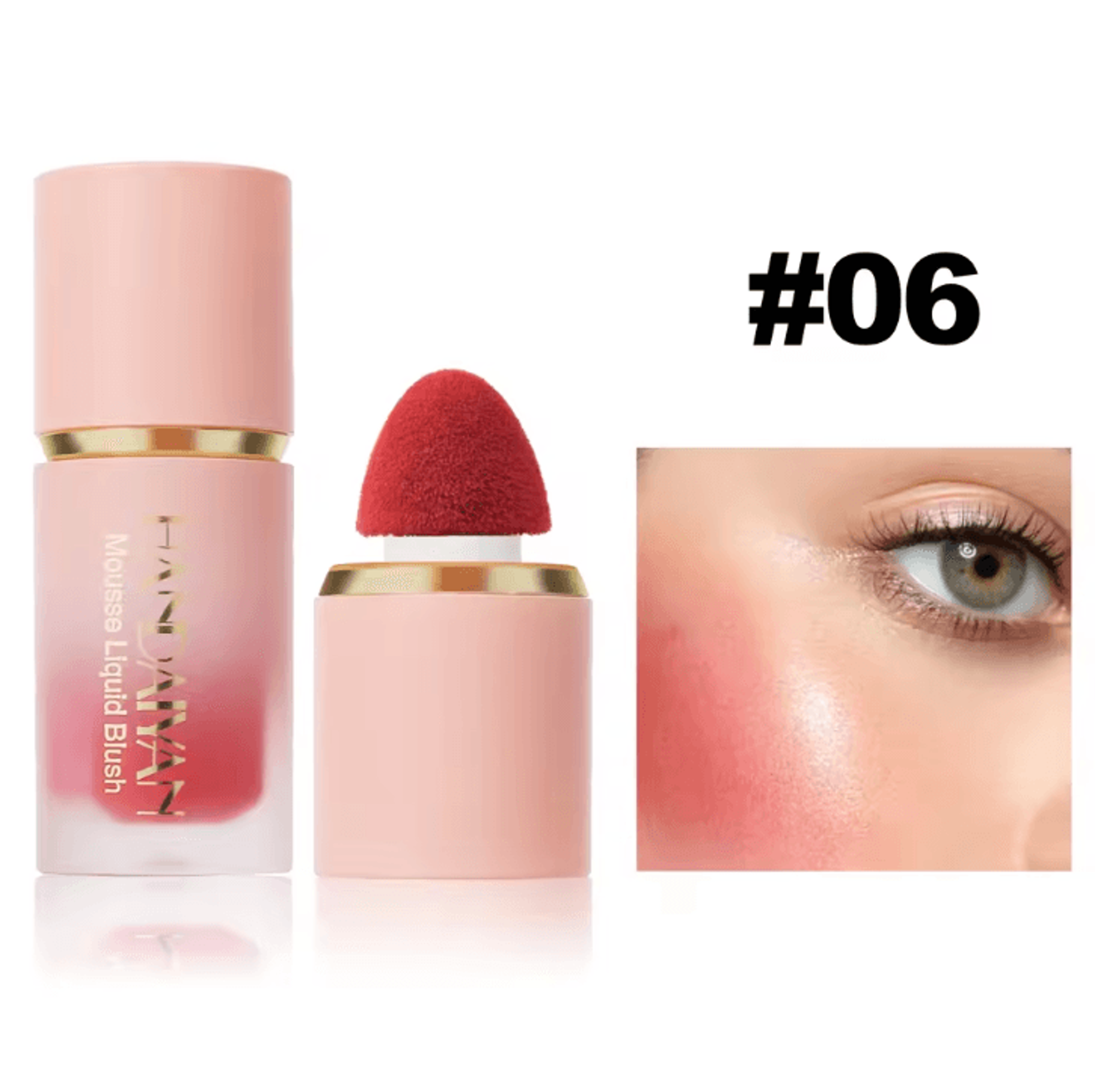 6 Color Matte Liquid Blush With Sponge Brush  LongLasting Waterproof Cheek Tint 10