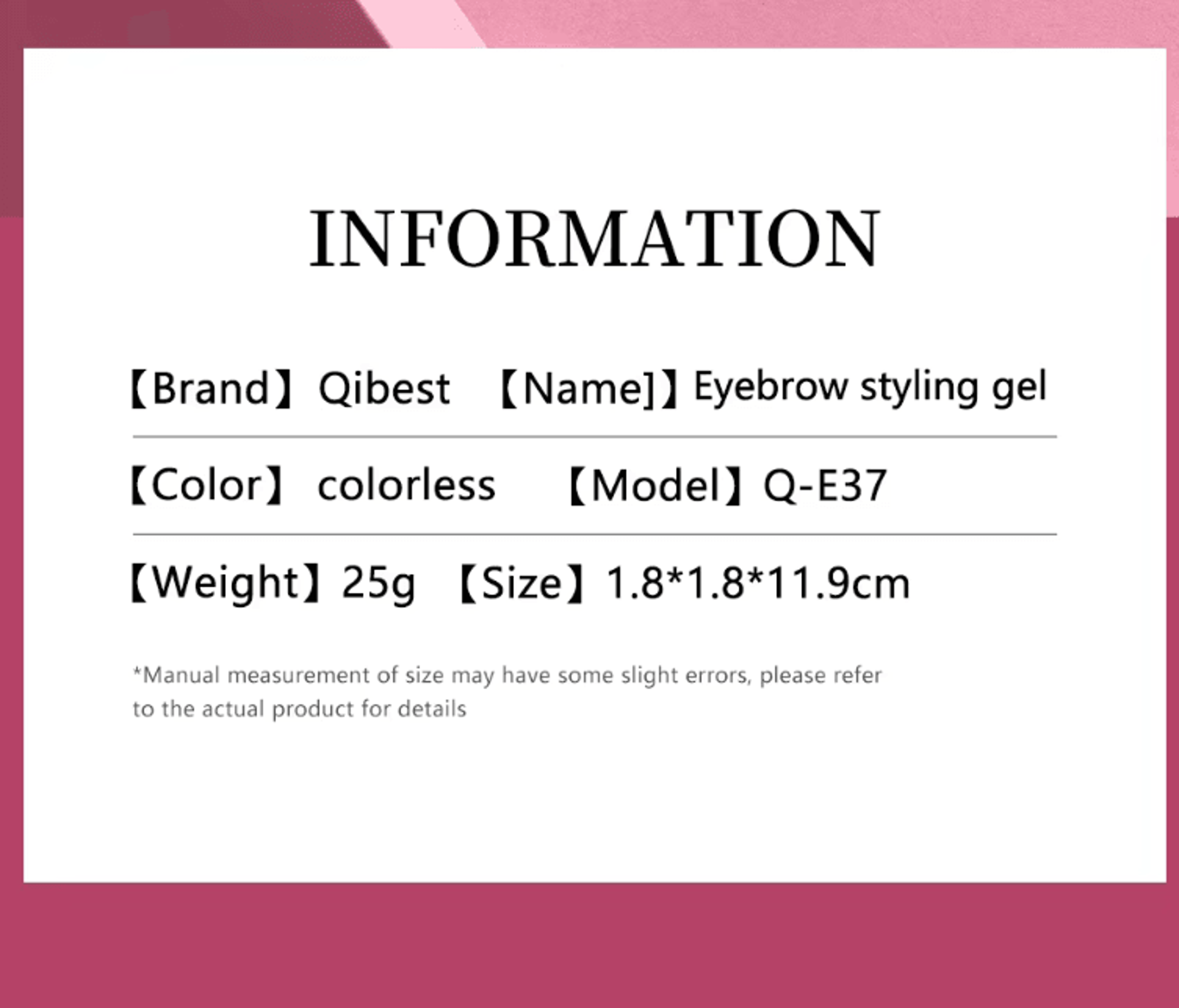 QIBEST Clear Eyebrow Setting Gel  Waterproof Transparent Brow Grooming Serum 3
