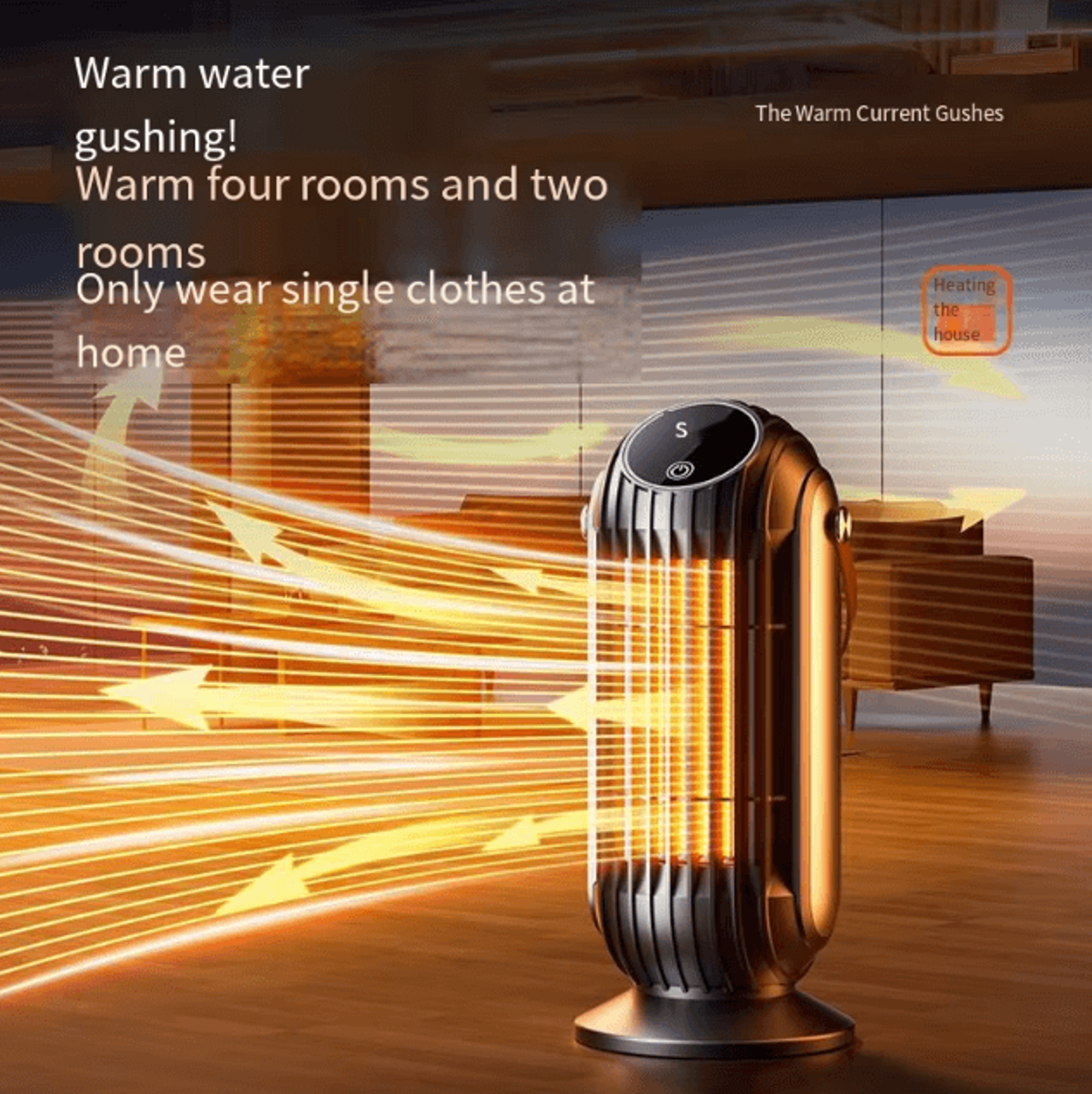 2000W Intelligent Desktop PTC Ceramic Heater  Fast Heating Portable Space Heater With 4 Heat Settin 2