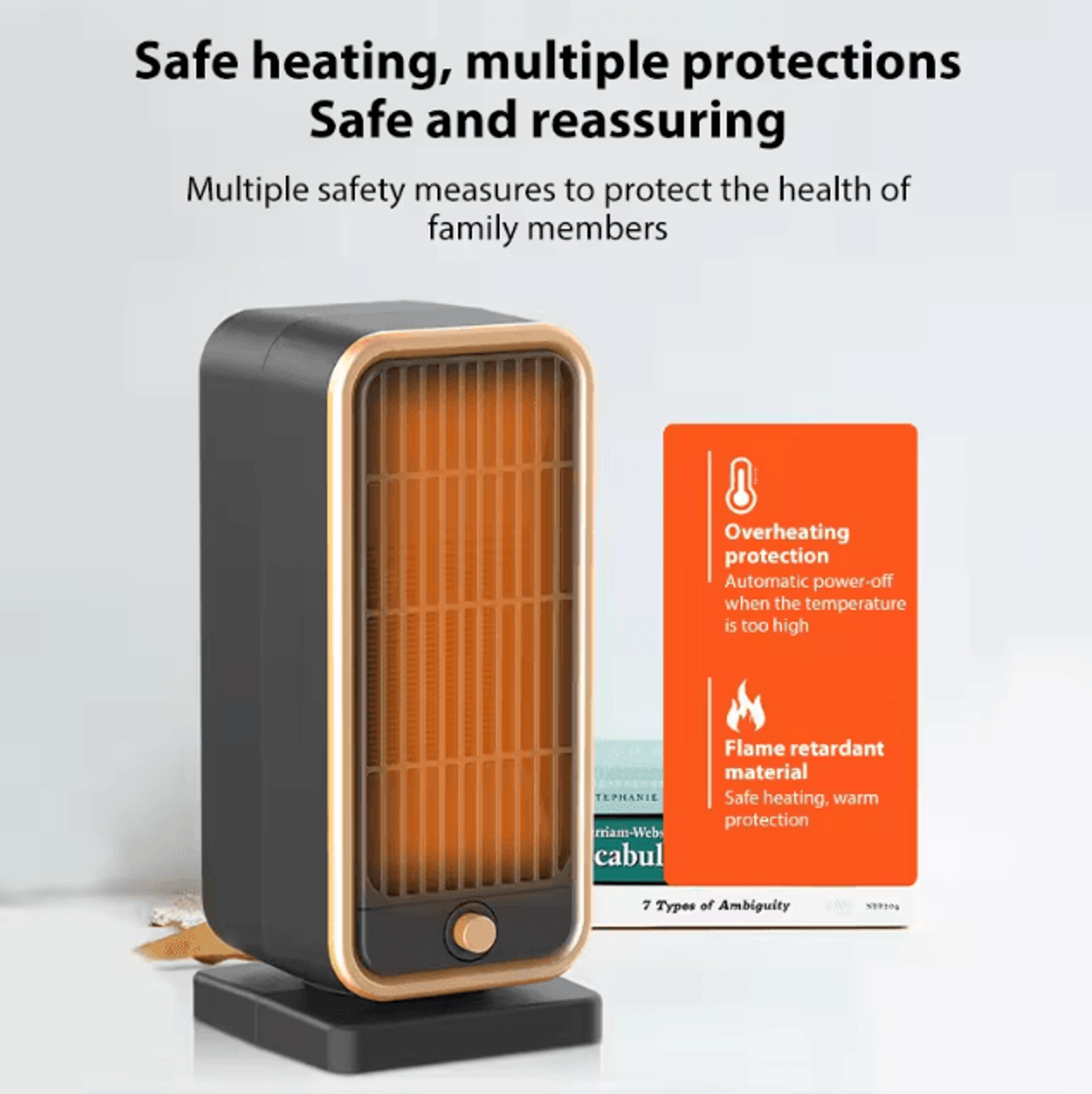500W Portable PTC Ceramic Heater EU Plug Fast Heating Mini Space Heater With Constant Temperature F 2