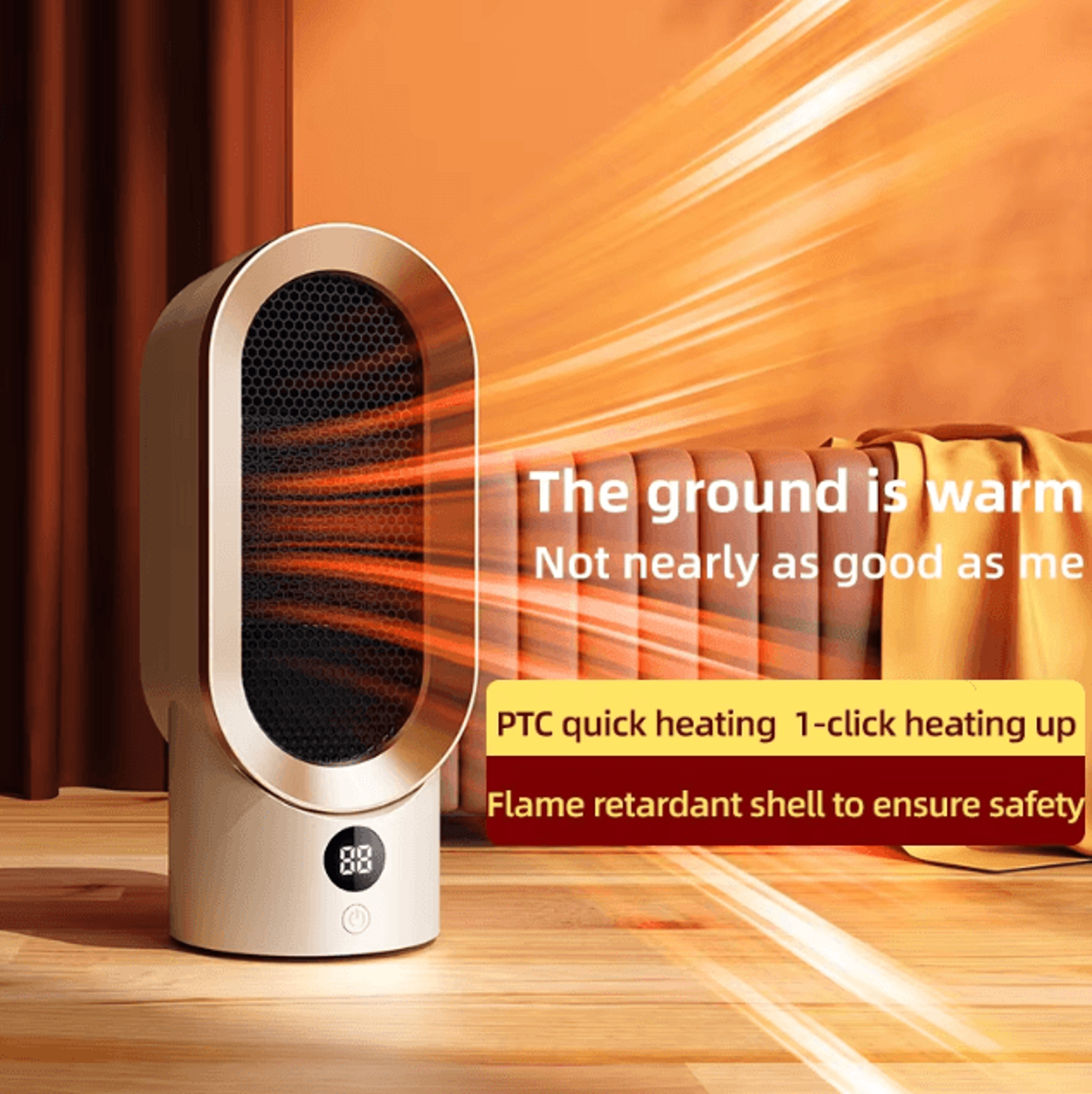 Portable Mini PTC Ceramic Fan Heater  Desktop Fast Heating Space Heater For Home  Office 1