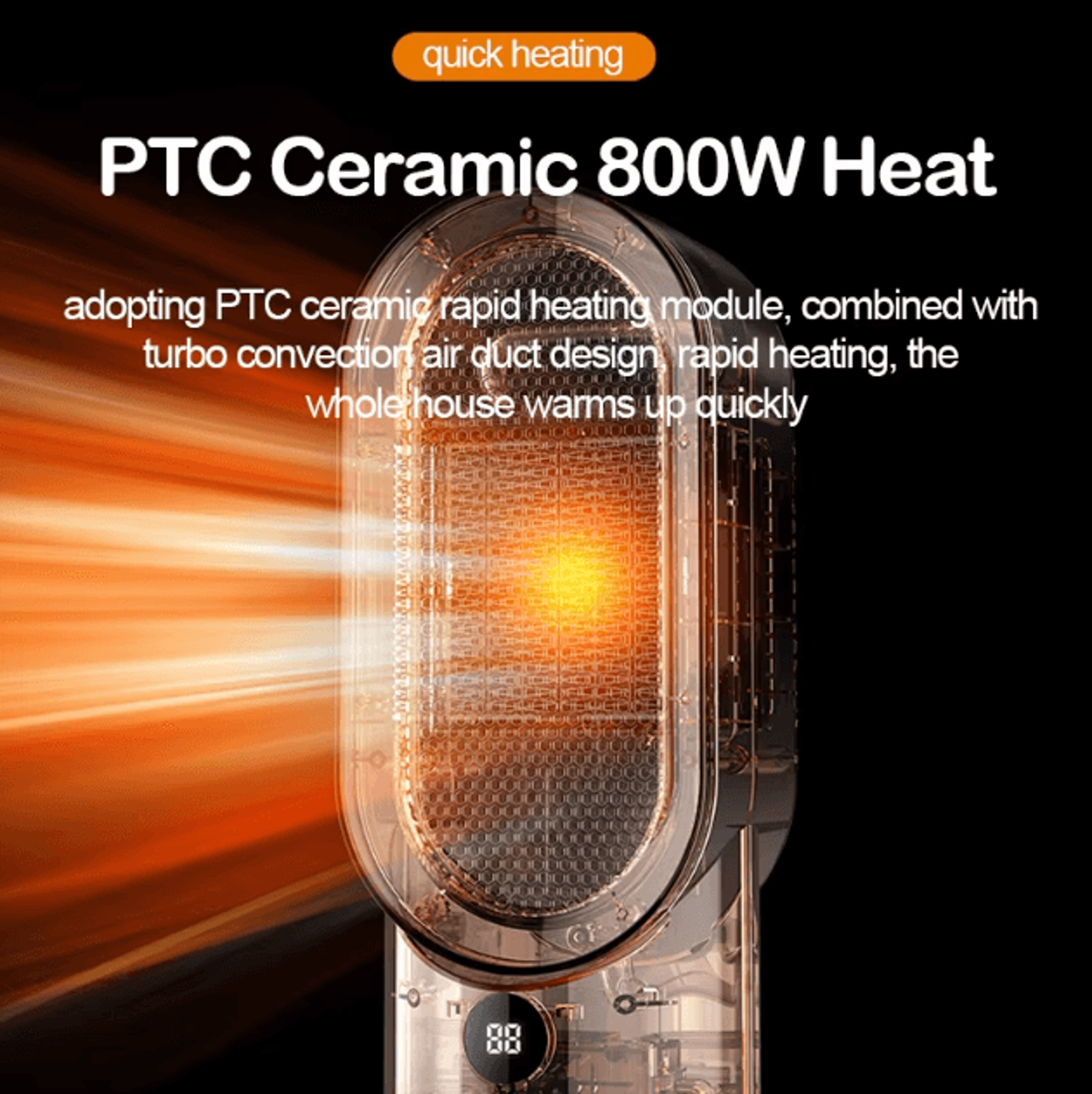 Portable Mini PTC Ceramic Fan Heater  Desktop Fast Heating Space Heater For Home  Office 3