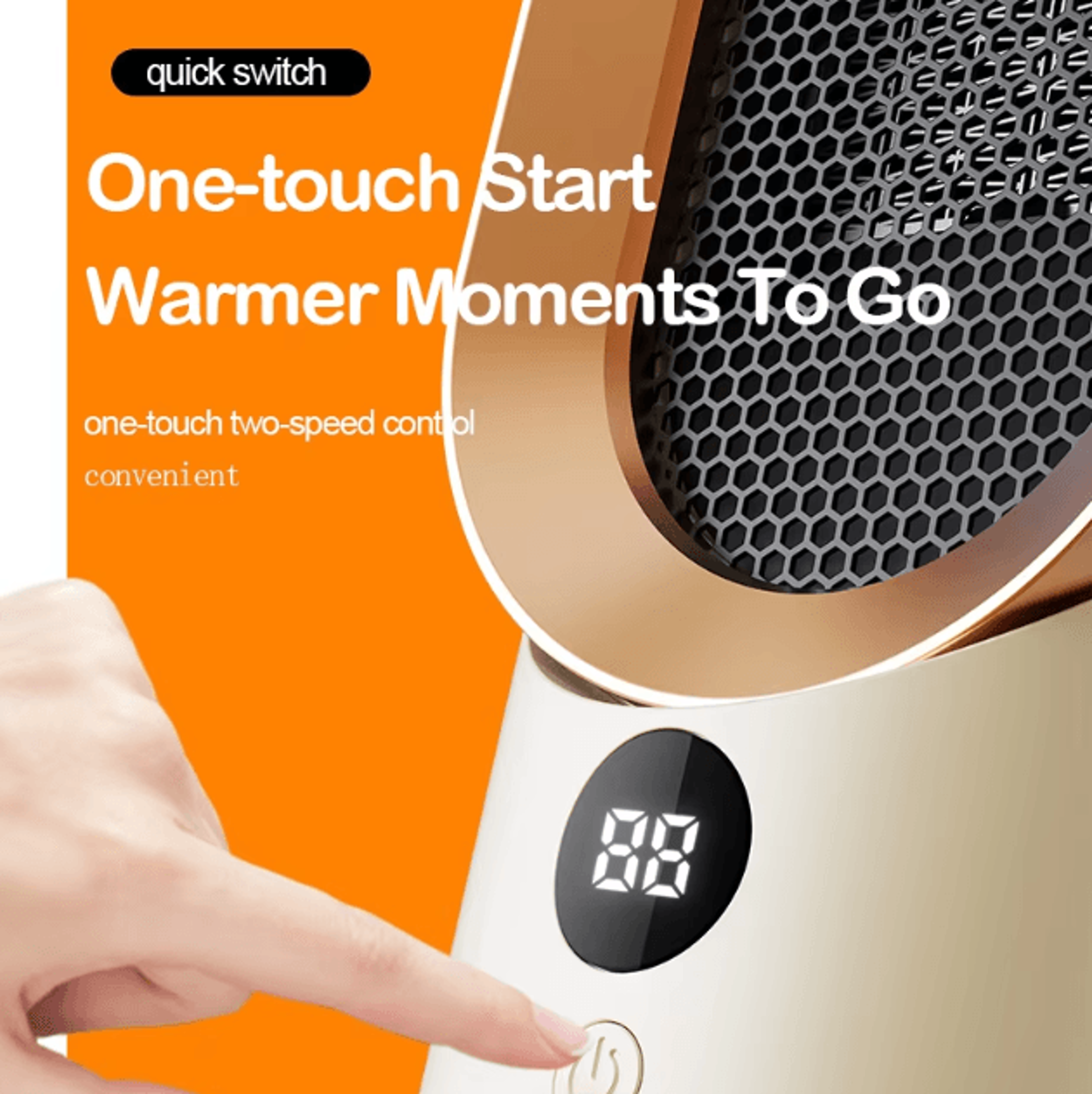 Portable Mini PTC Ceramic Fan Heater  Desktop Fast Heating Space Heater For Home  Office 4
