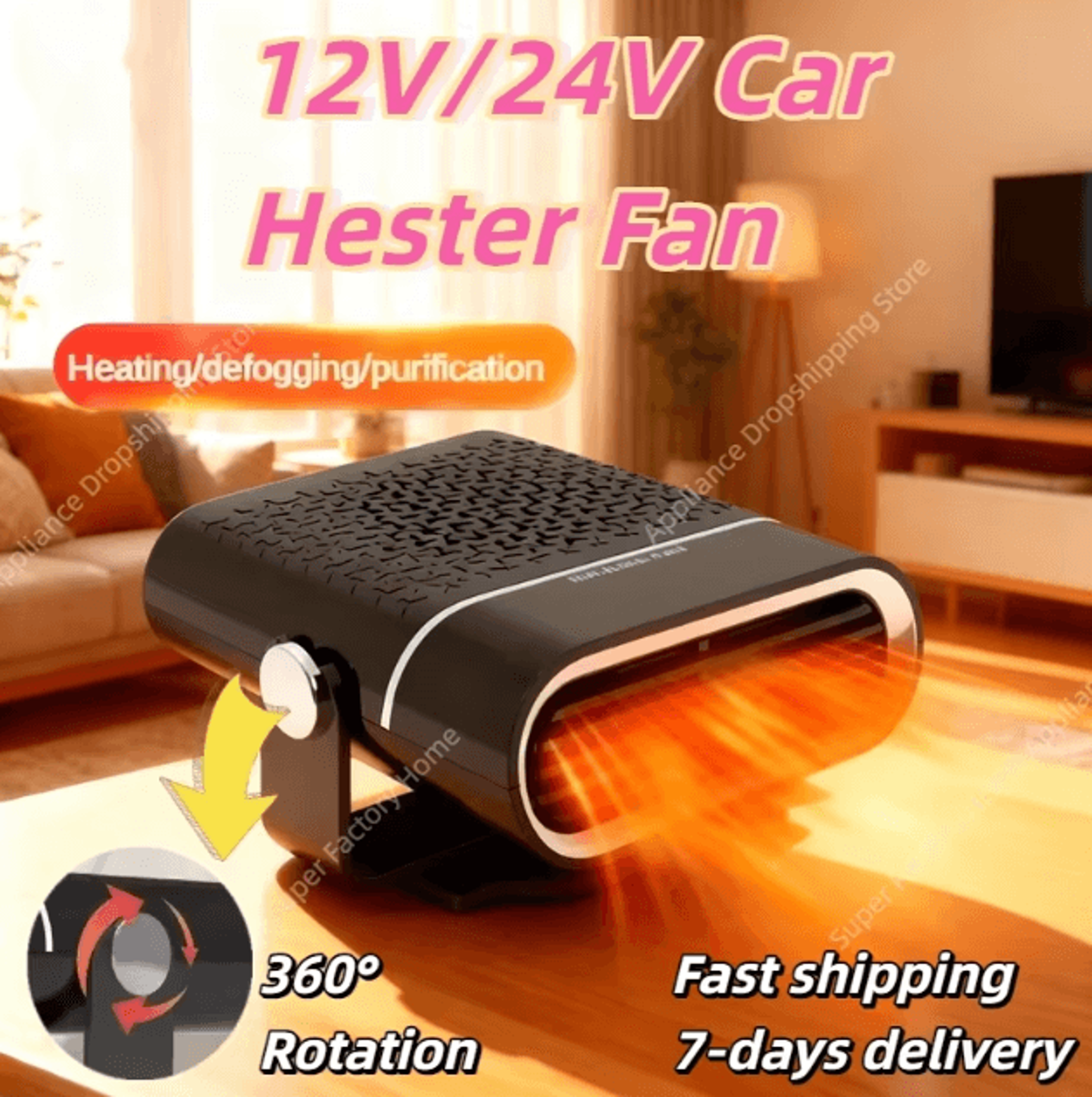 Portable 12V Car Heater  Windshield Defroster  Fast Heating Auto Heater For Car And Home Use 0
