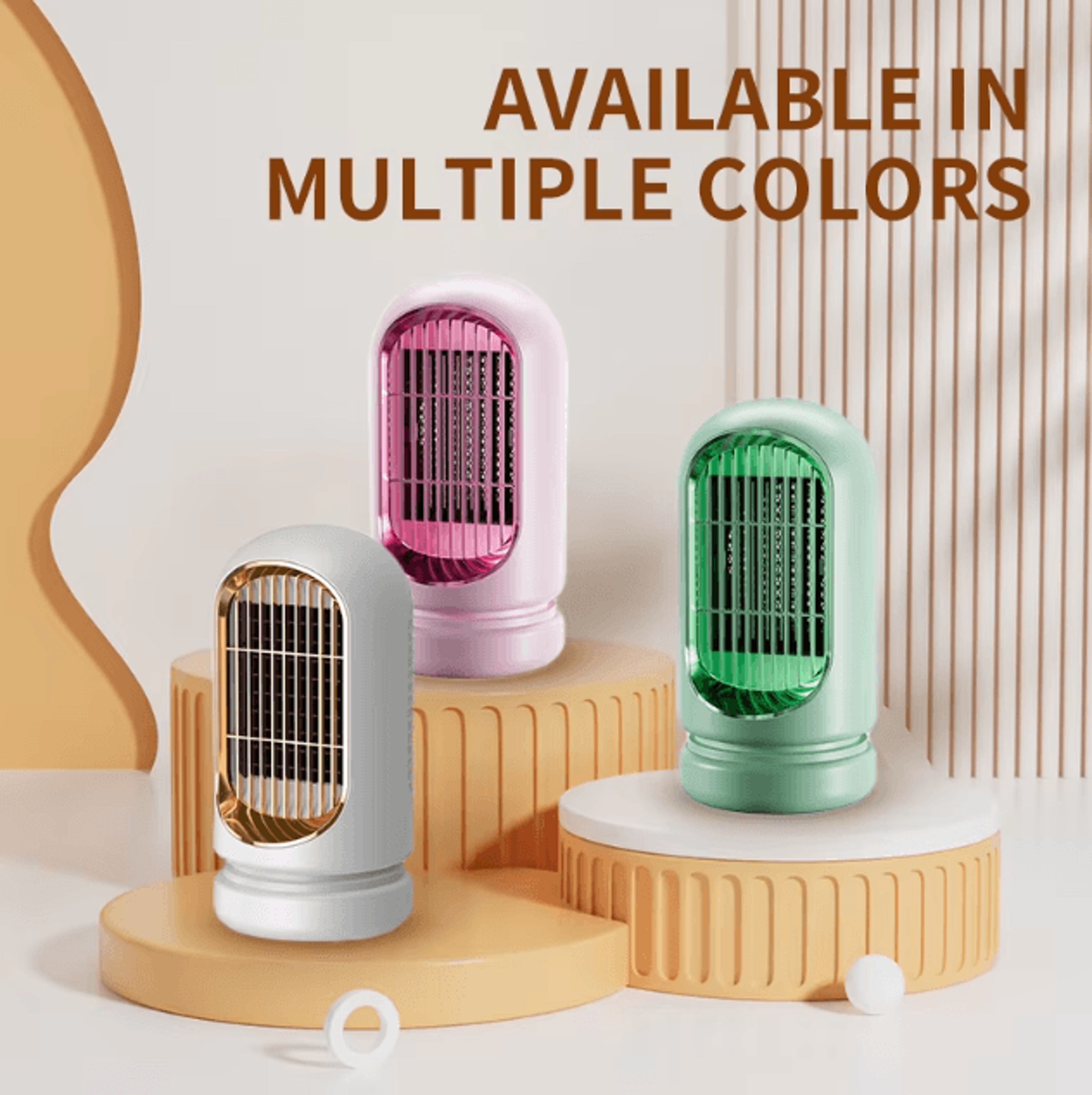 Compact PTC Ceramic Electric Heater  Portable Fast Heating Desktop Space Heater With Safety Protect 4