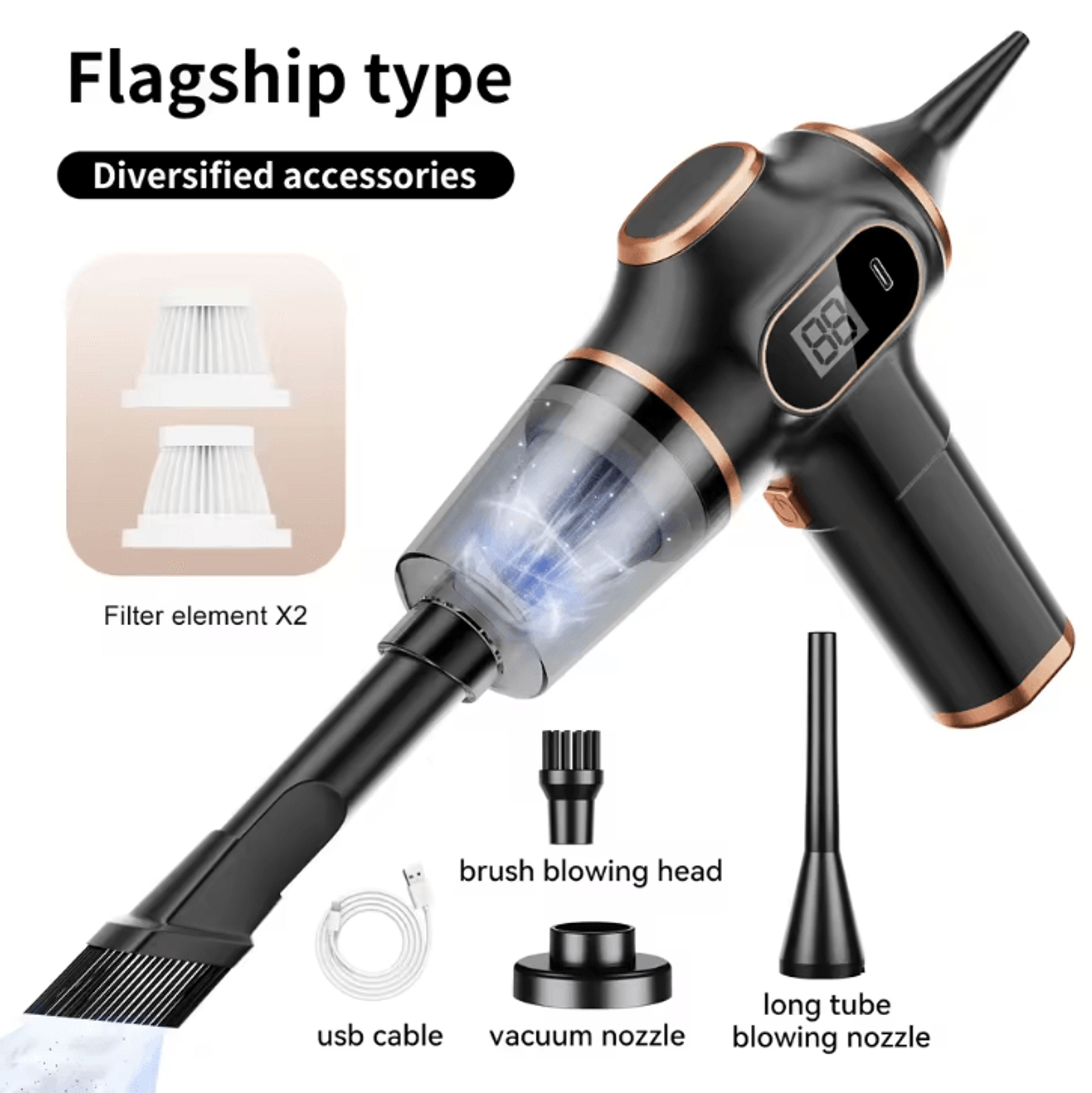 TurboClean Wireless Car Vacuum Cleaner  HighPower Mini Handheld Vacuum For Home Sofa  Car 6