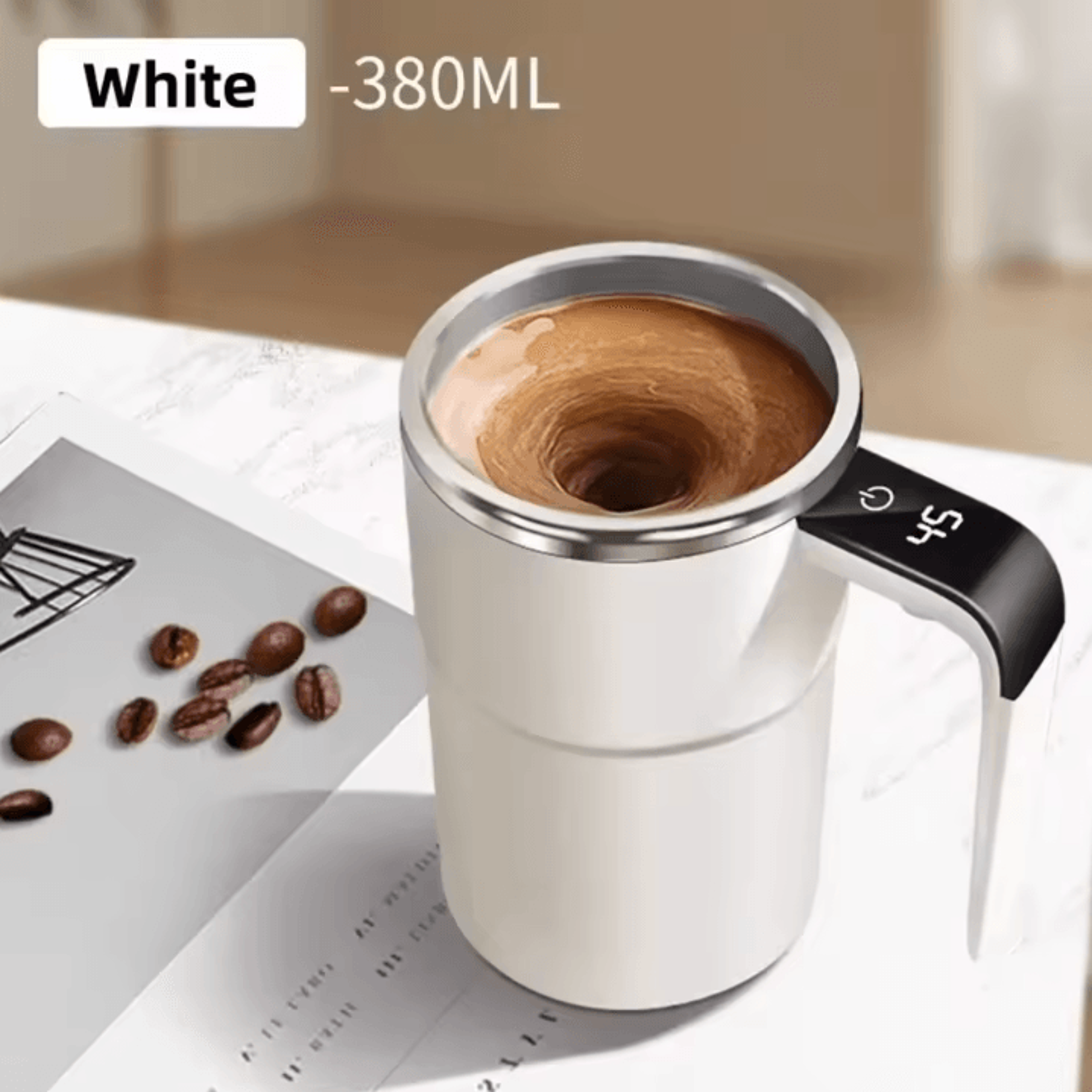 SmartMix SelfStirring Coffee Mug  Electric Mixing Cup With LED Temperature Display 380ML 6