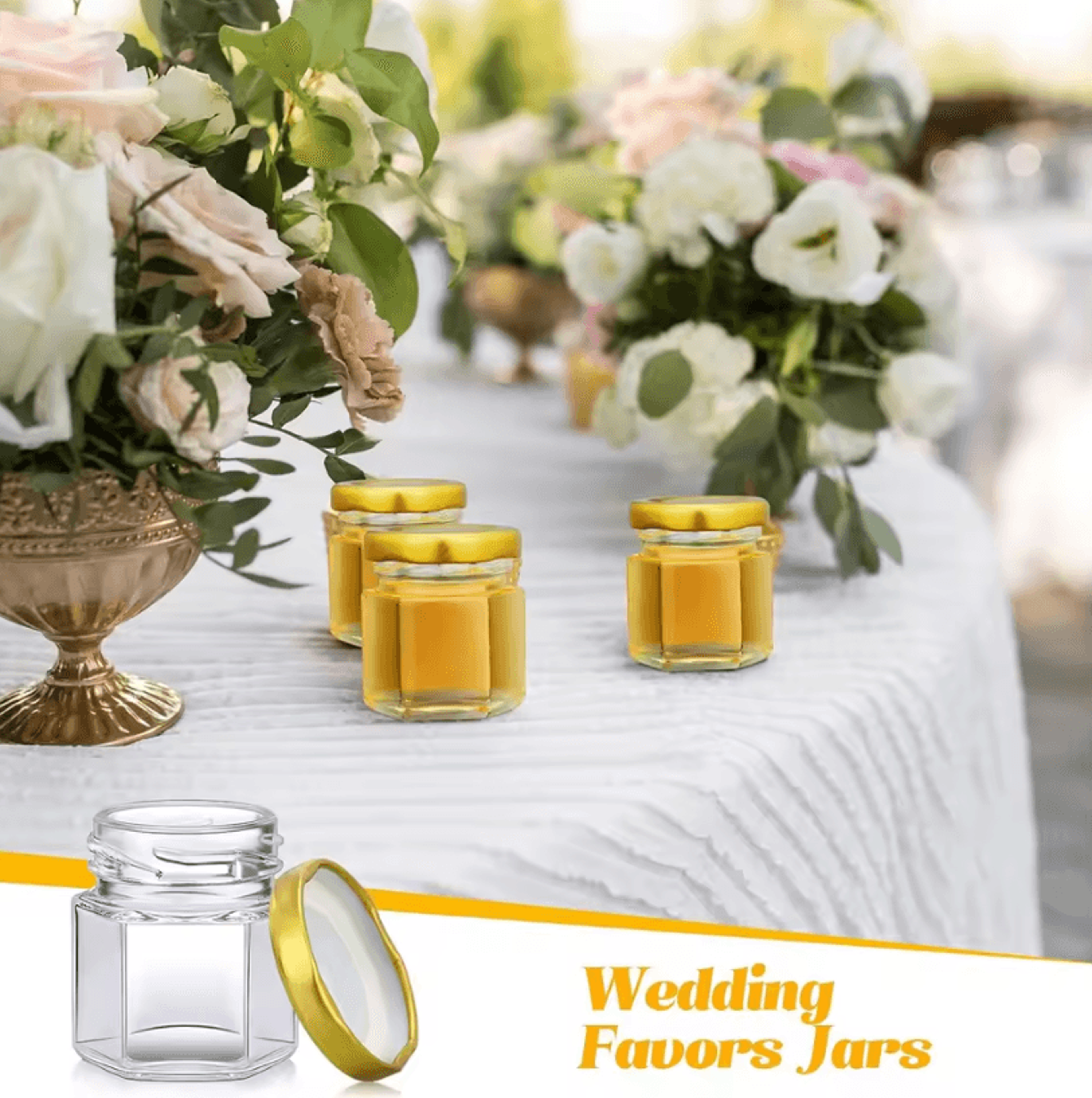 15oz Mini Hexagon Glass Jars With Lids  Bulk Honey Favor Jars For Wedding Candy Spice  DIY Gifts 0
