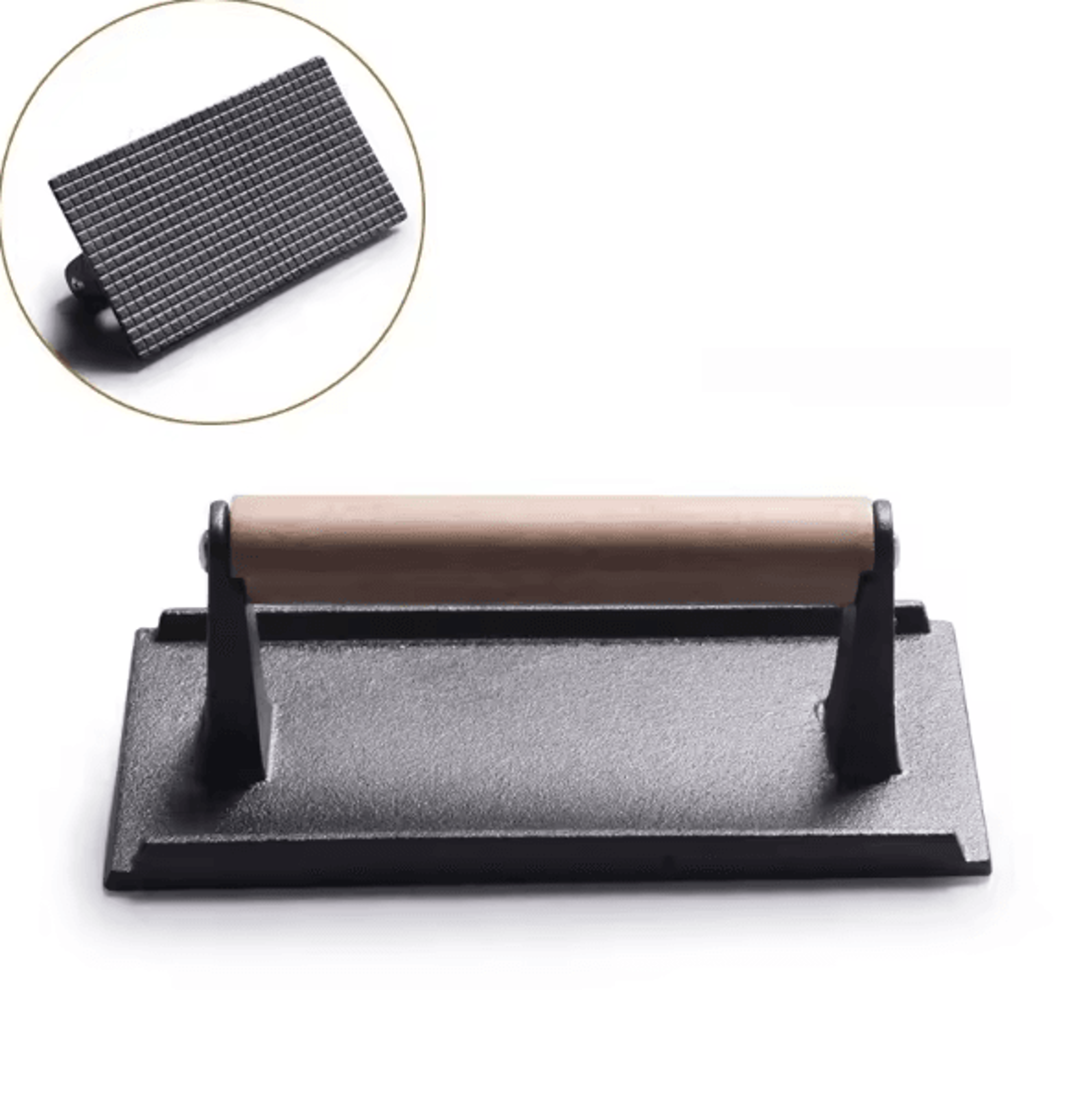 HeavyDuty Cast Iron Burger Press  Rectangular Grill Press For Smash Burgers  Steak 5