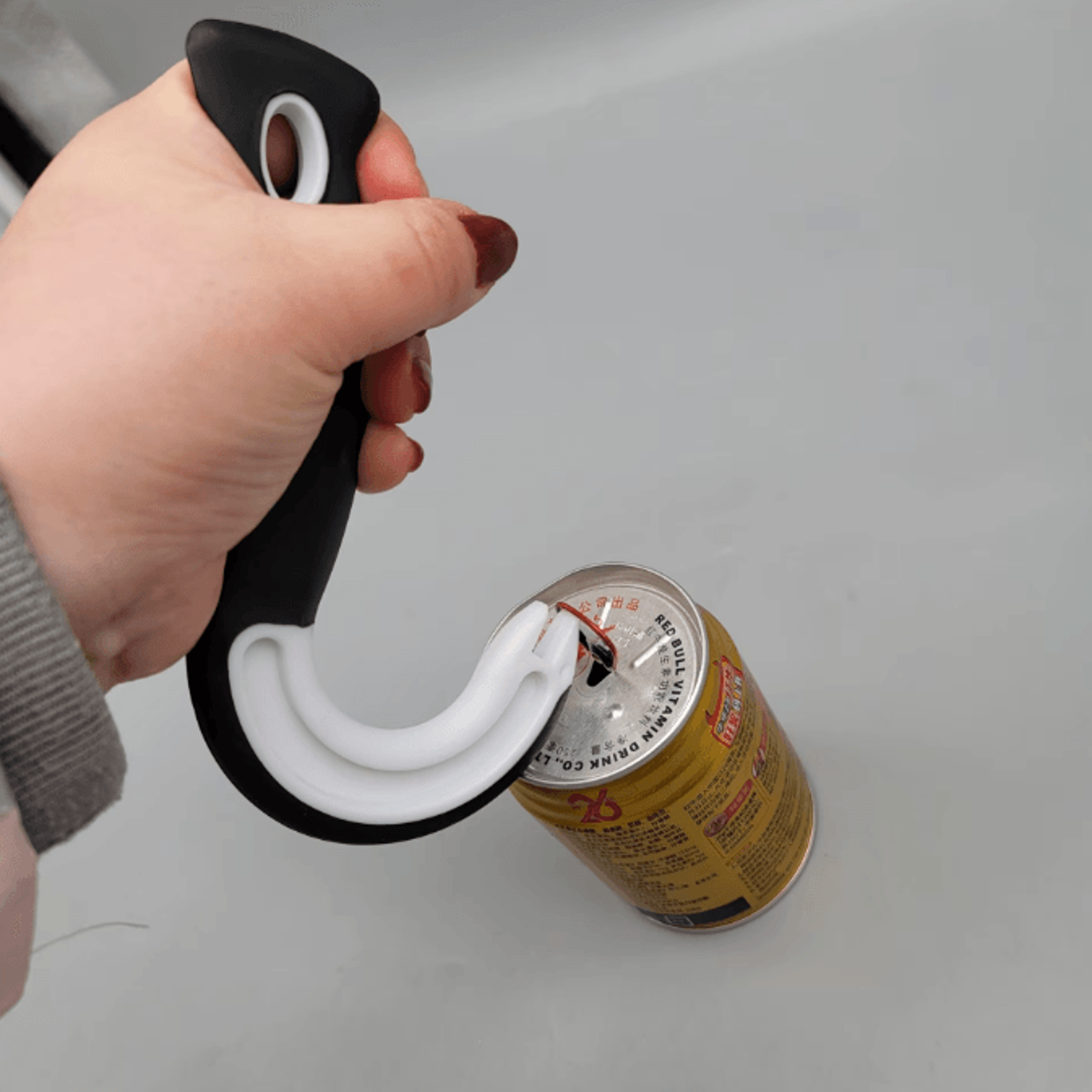 EasyGrip JShaped Can Opener  Portable Ring Pull Can Opener  NonSlip Jar Lid Opener 3