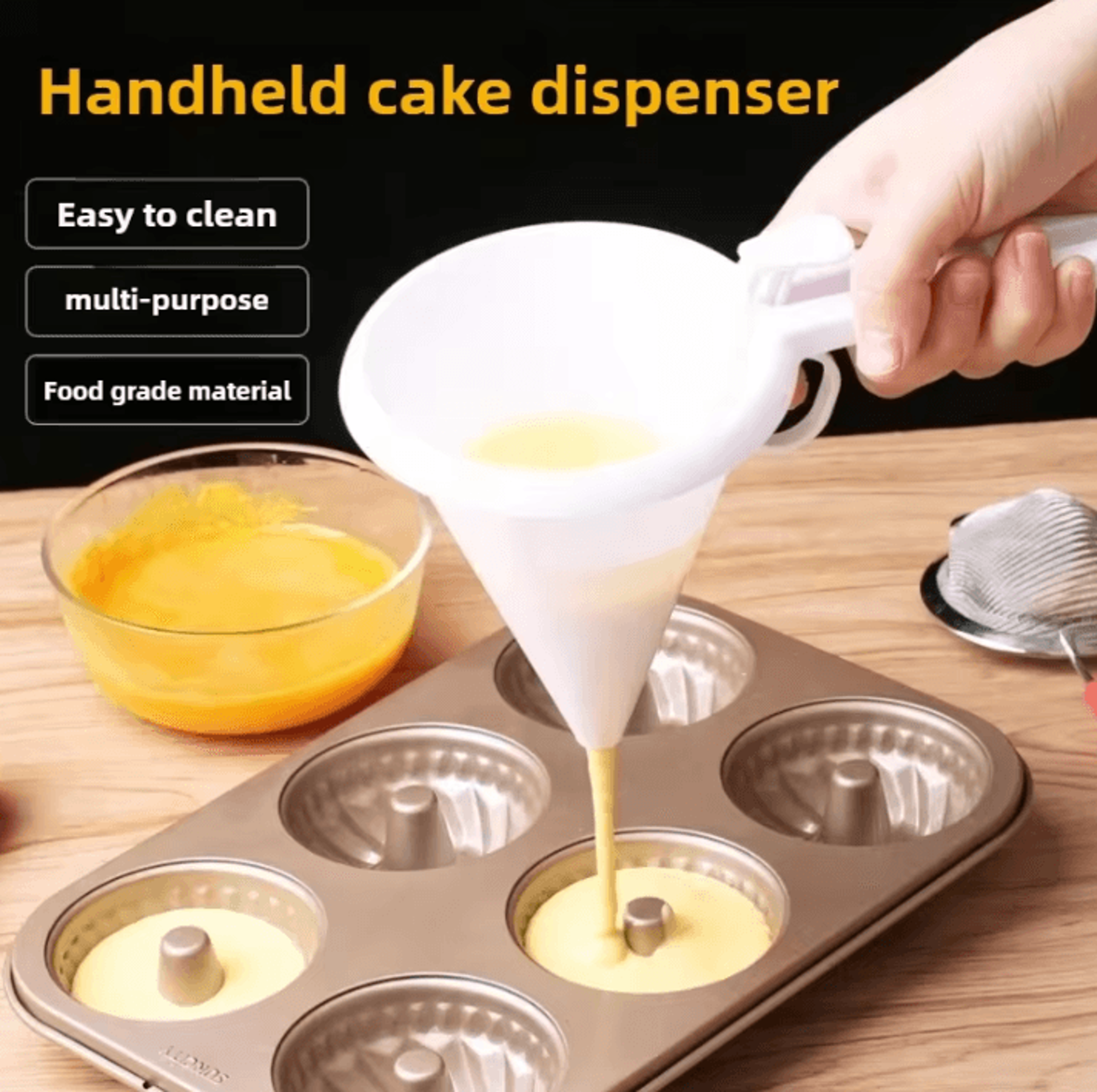 Precision Pour Batter Dispenser Cup  Handheld Cupcake Batter Dispenser For MessFree Baking  Perfect 0